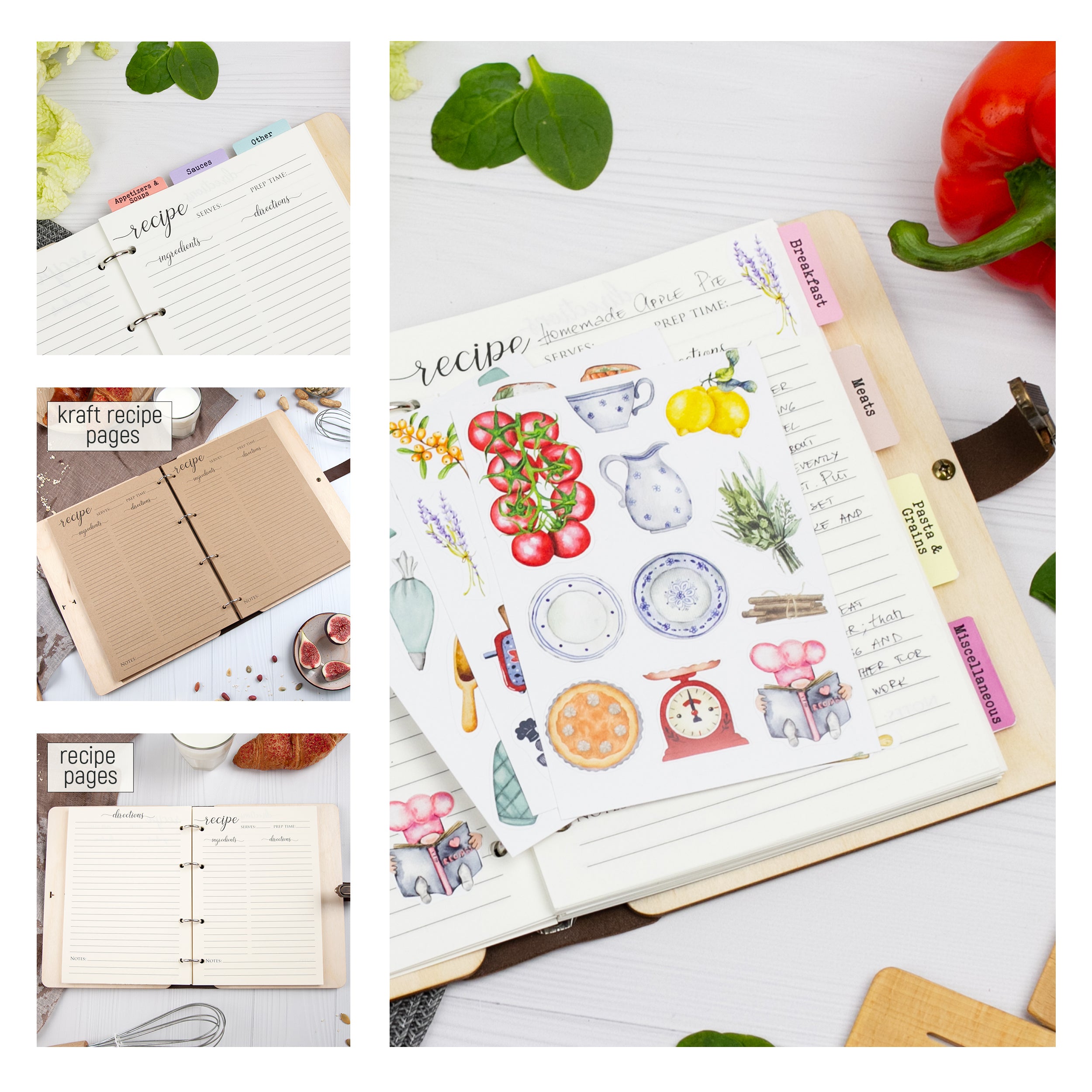 Engraved Wooden Recipe Book - Birthday Gifts for Daughter