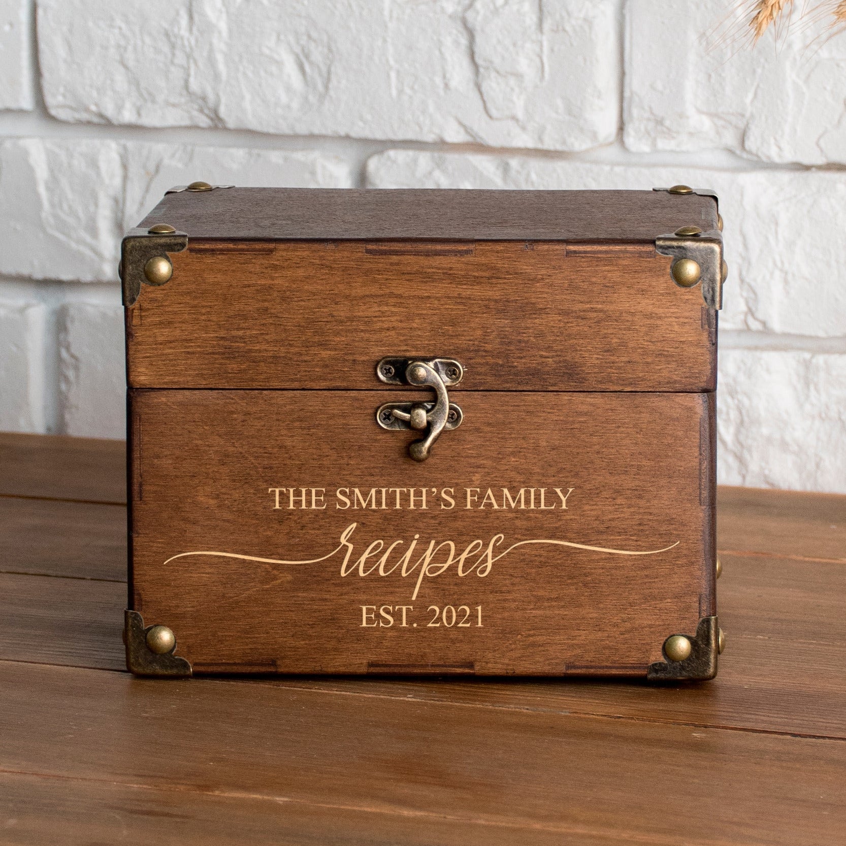 Wooden Recipe Box 4x6 or 5x7 - Personalized Bridal Shower Gift
