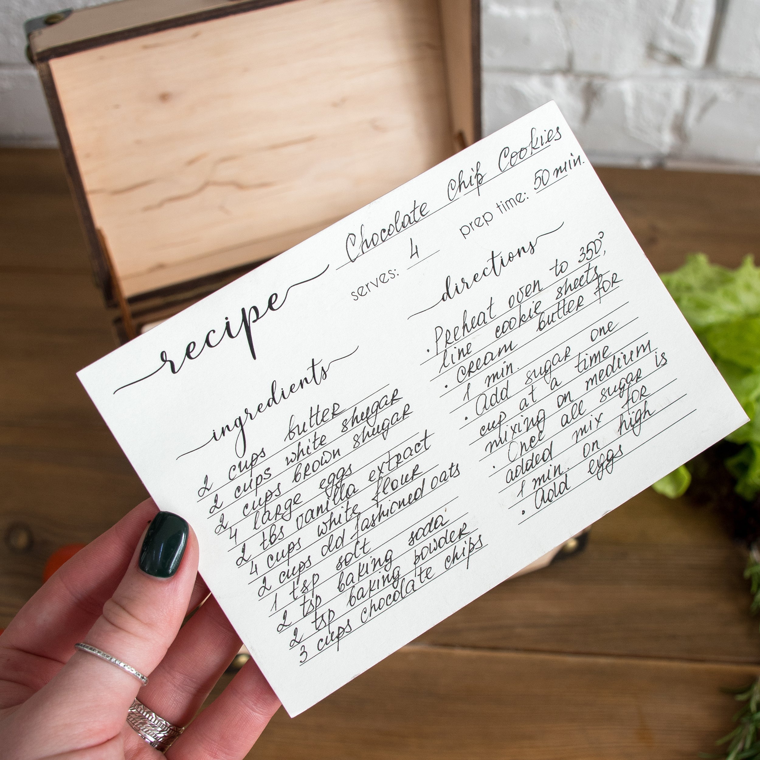Wooden Recipe Box 4x6 or 5x7 - Personalized Bridal Shower Gift