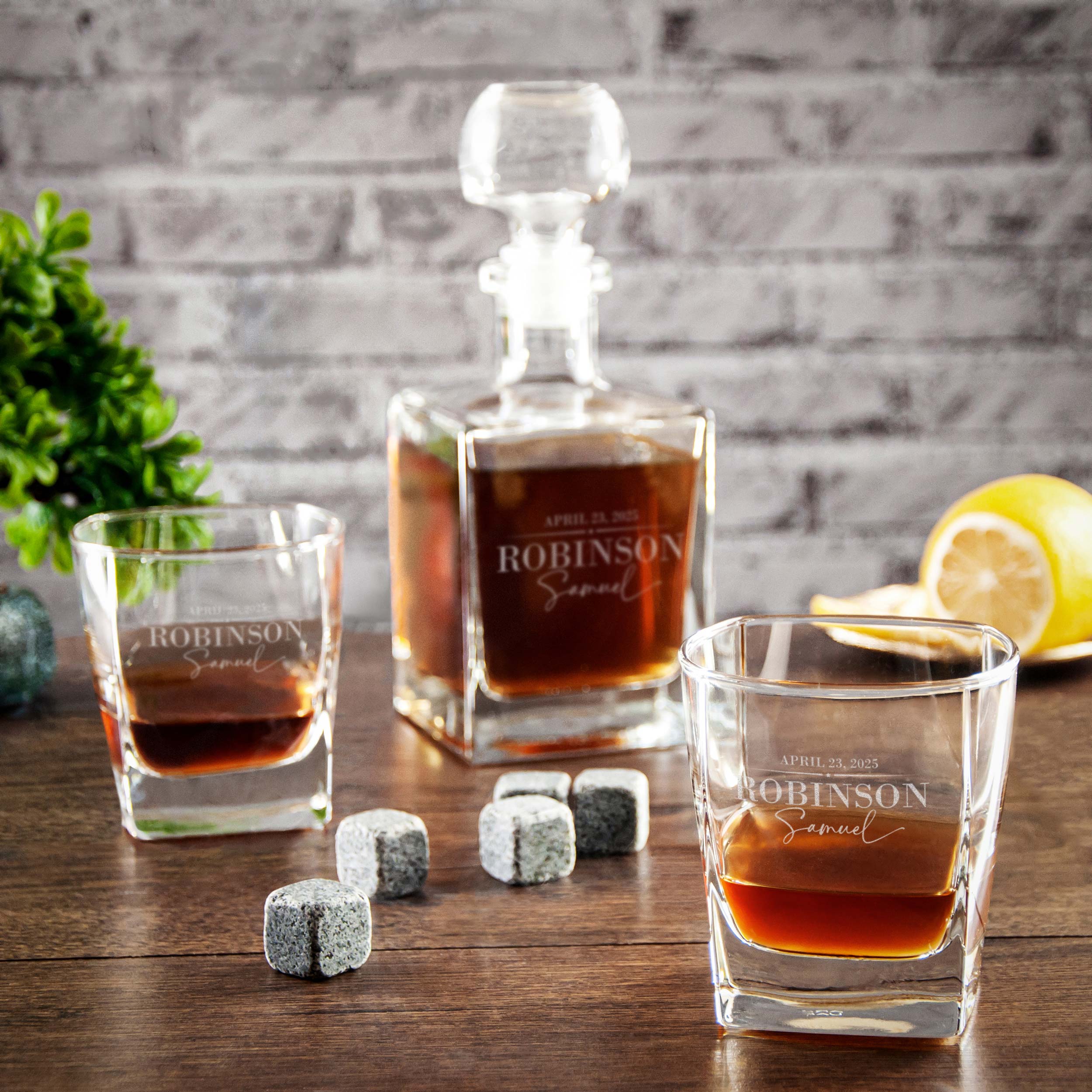 Christmas Gift for Husband - Etched Decanter Set