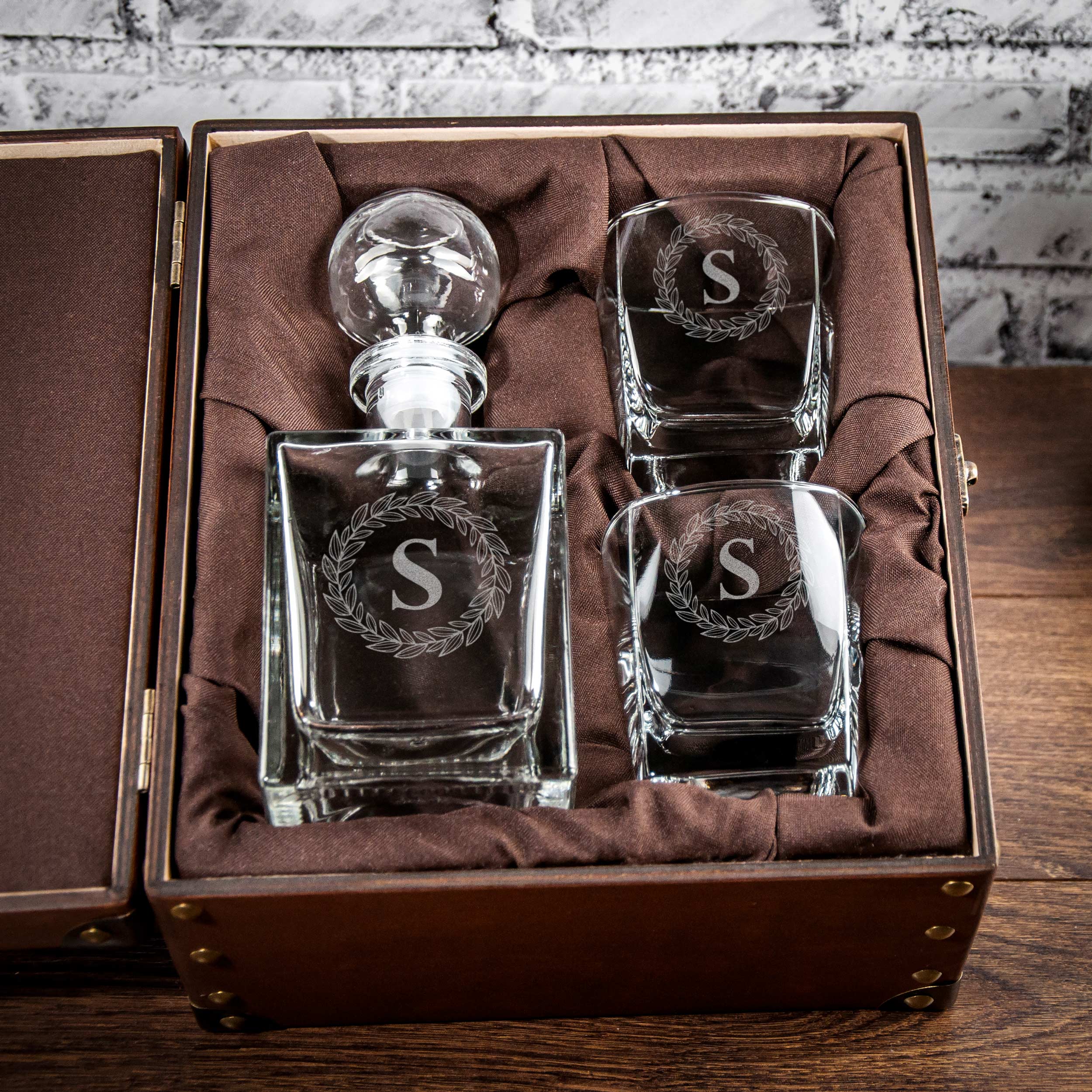 Christmas Gift for Husband - Etched Decanter Set