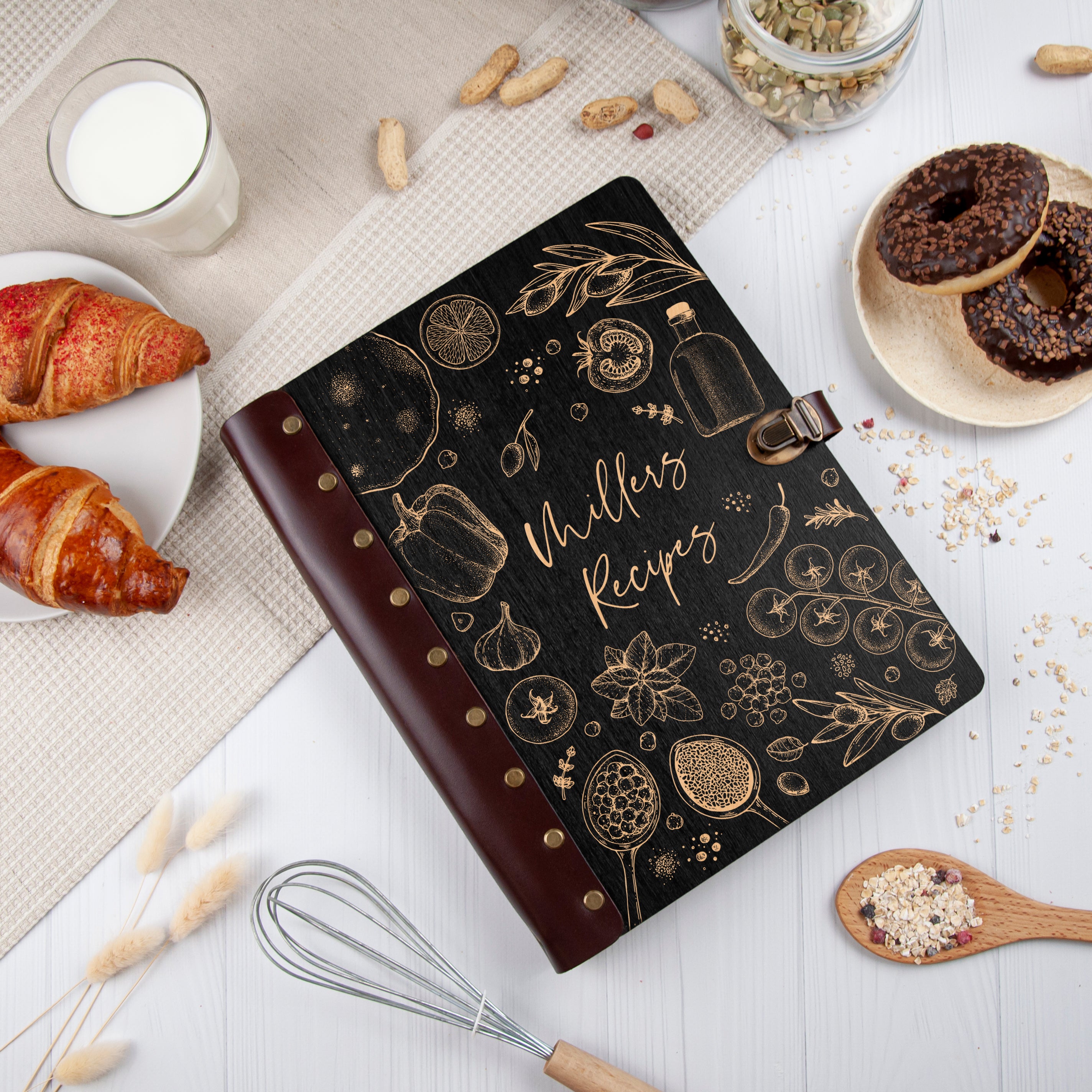 Engraved Wooden Recipe Book - Birthday Gifts for Daughter