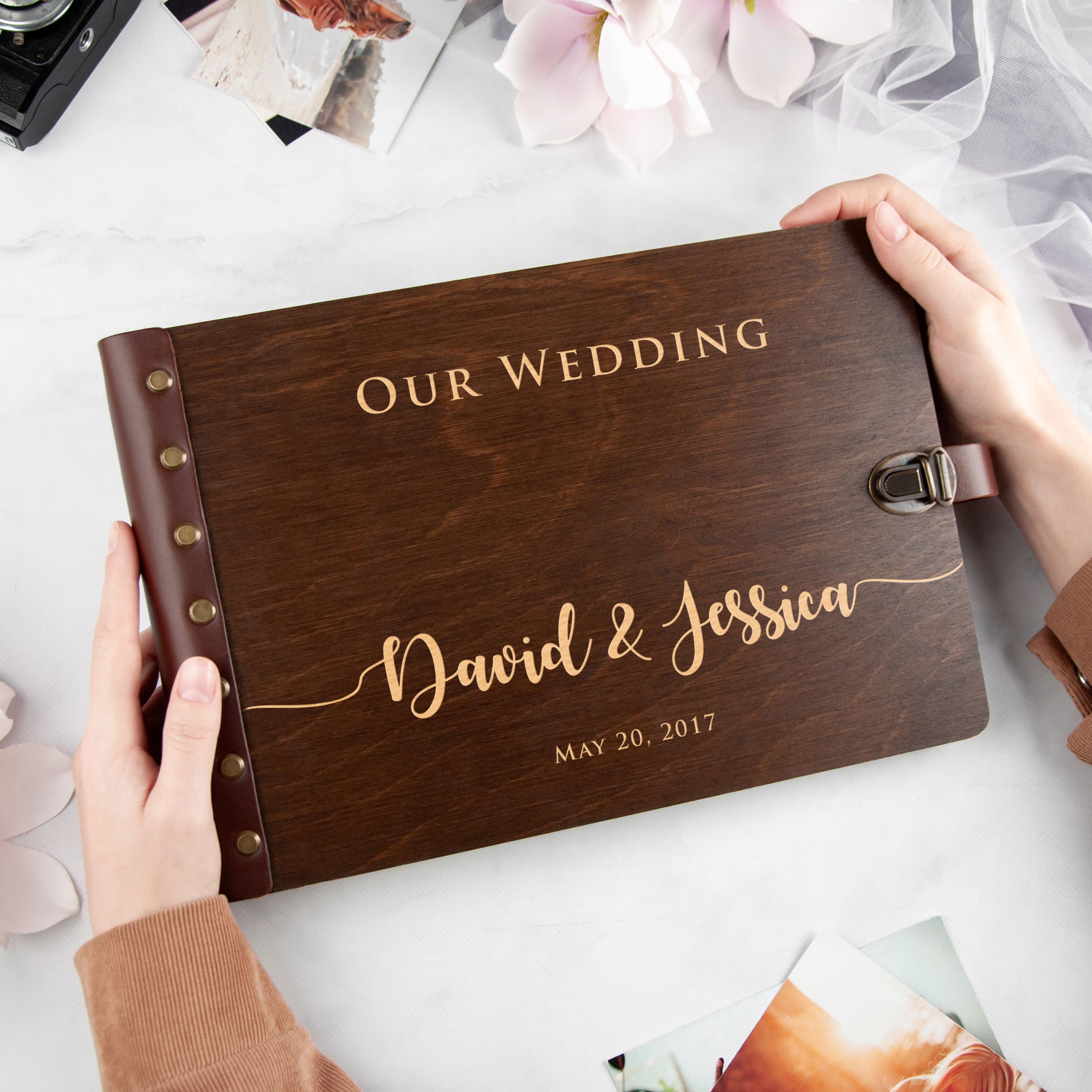 Wedding Wood Photo Album - Wedding Gift Ideas for Couple