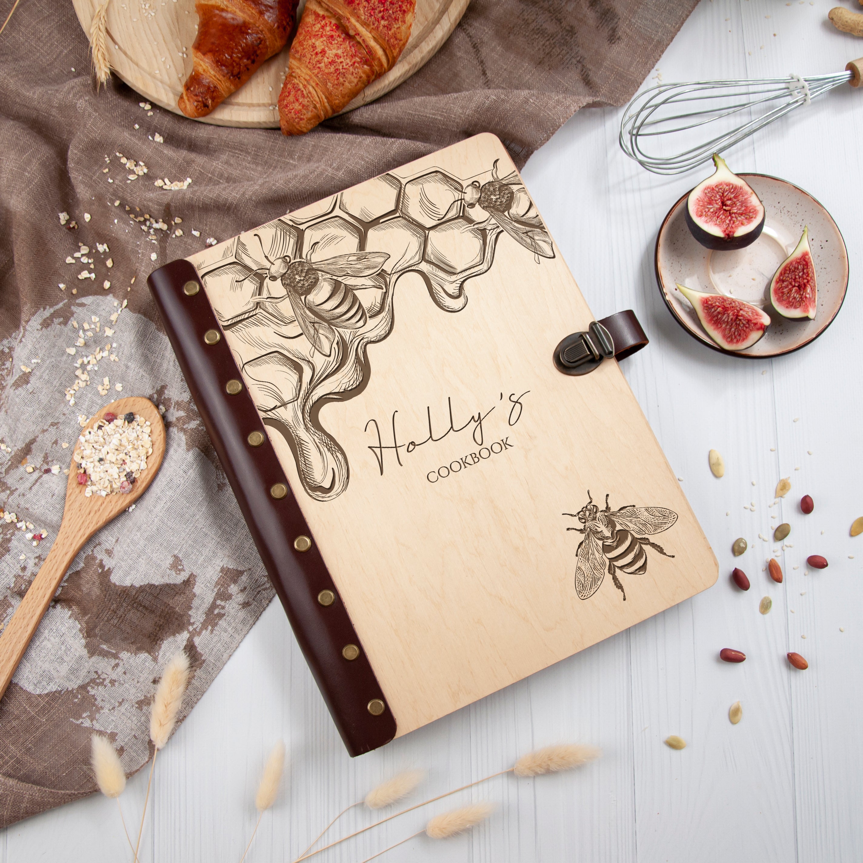 Engraved Wooden Recipe Book - Birthday Gifts for Daughter