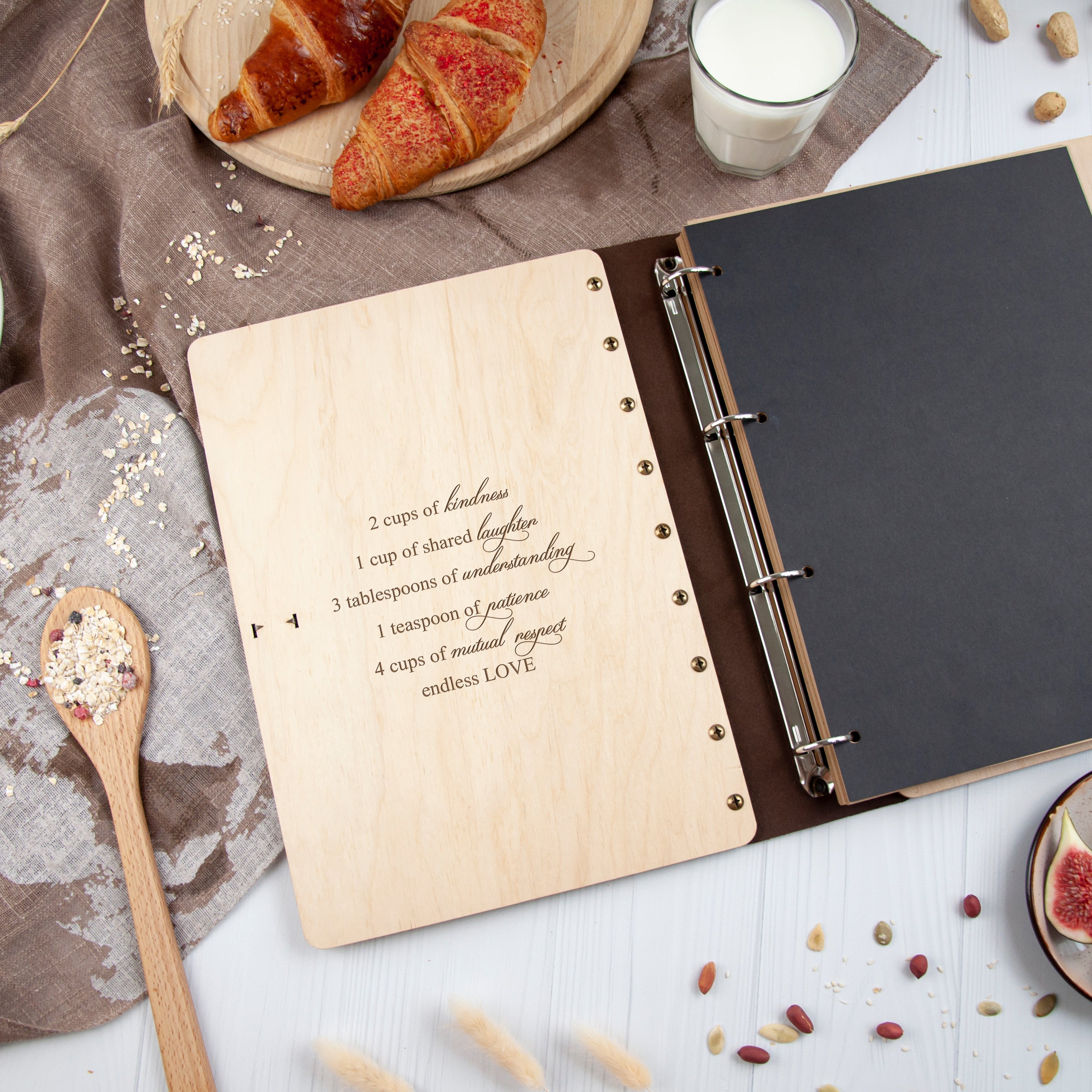 Engraved Wooden Recipe Book - Birthday Gifts for Daughter