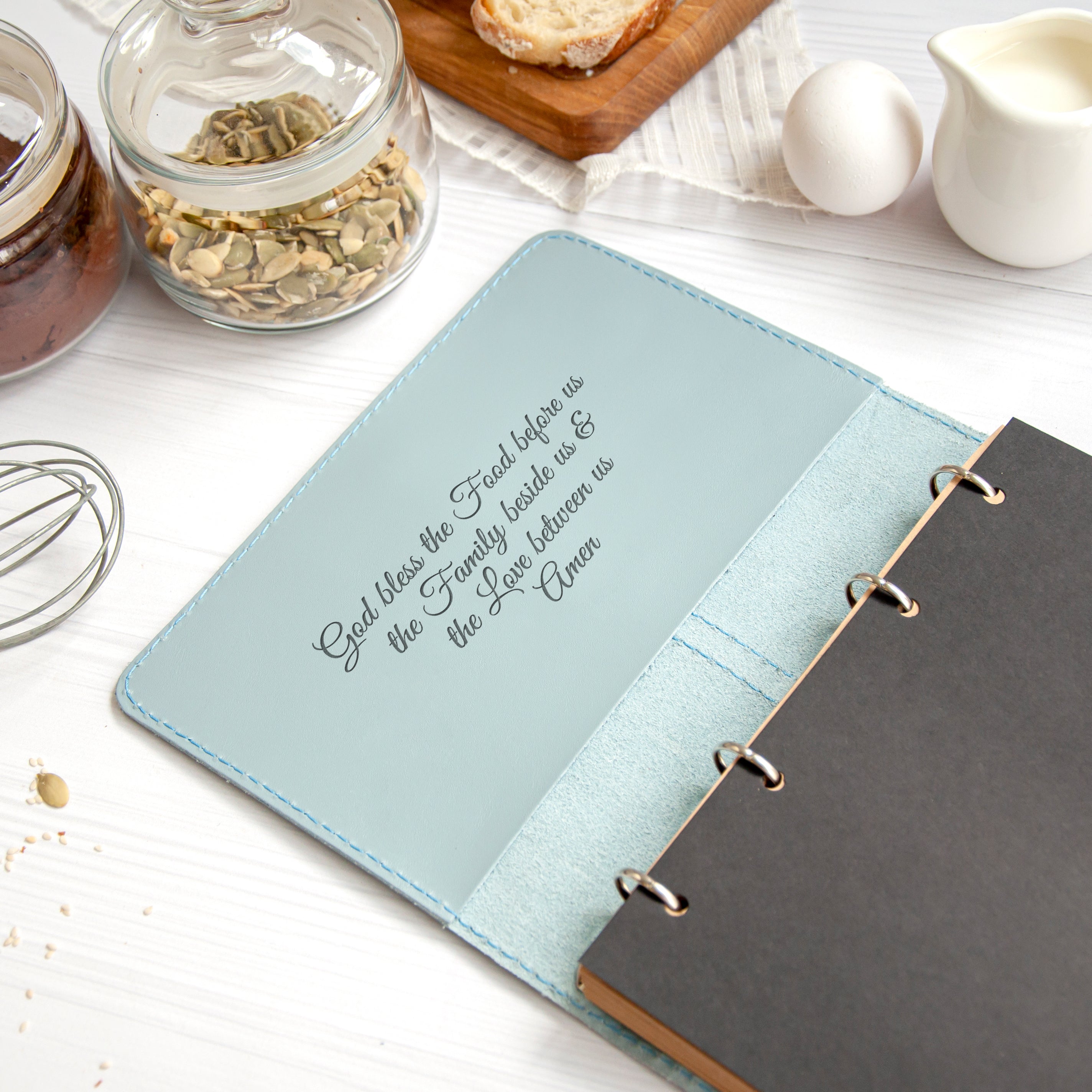 Custom Leather Recipe Book - Personalized Wedding Gift for Couple