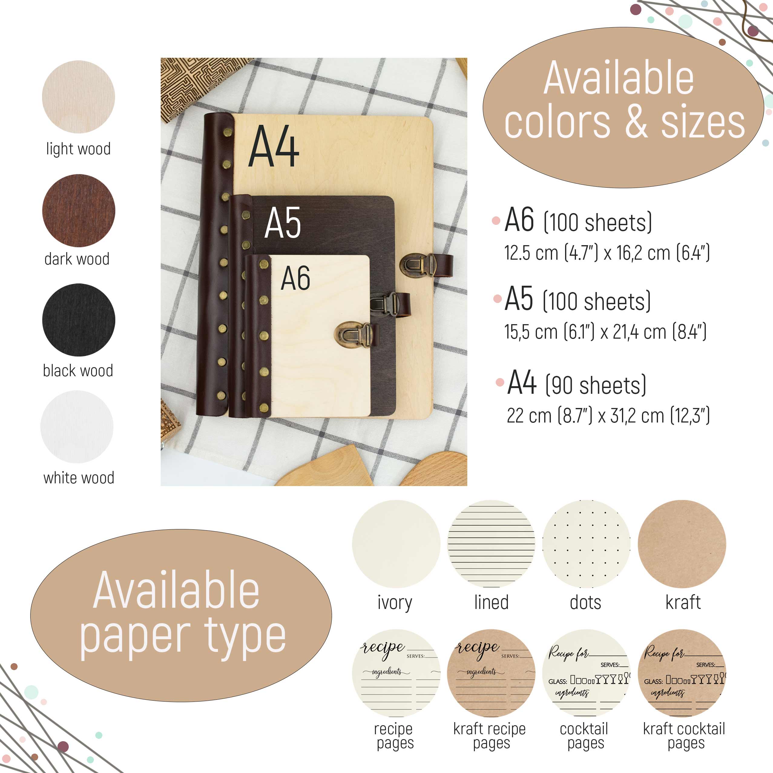 Engraved Wooden Recipe Book - Birthday Gifts for Daughter