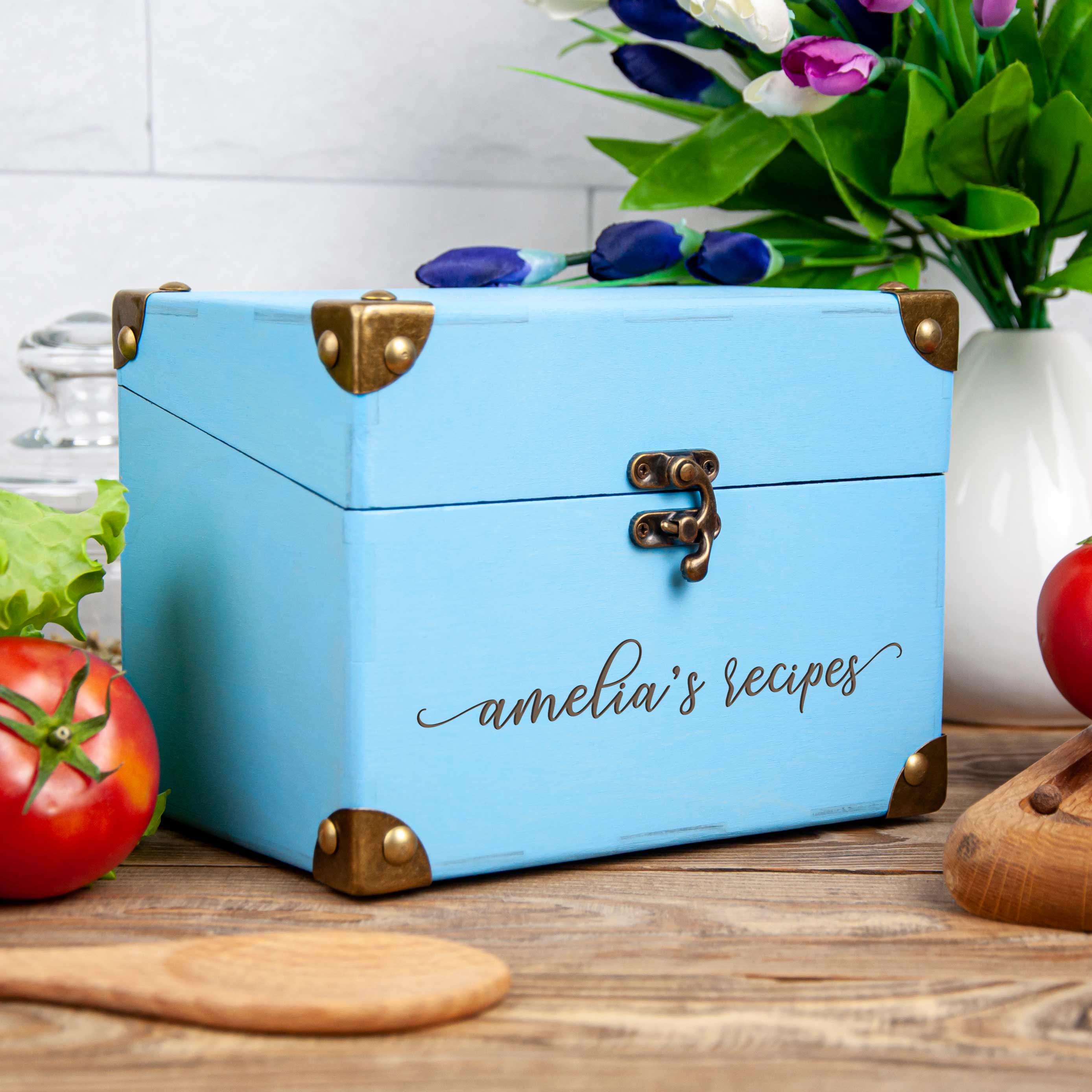 Personalized Recipe Box - Mothers Day Gift for Grandma