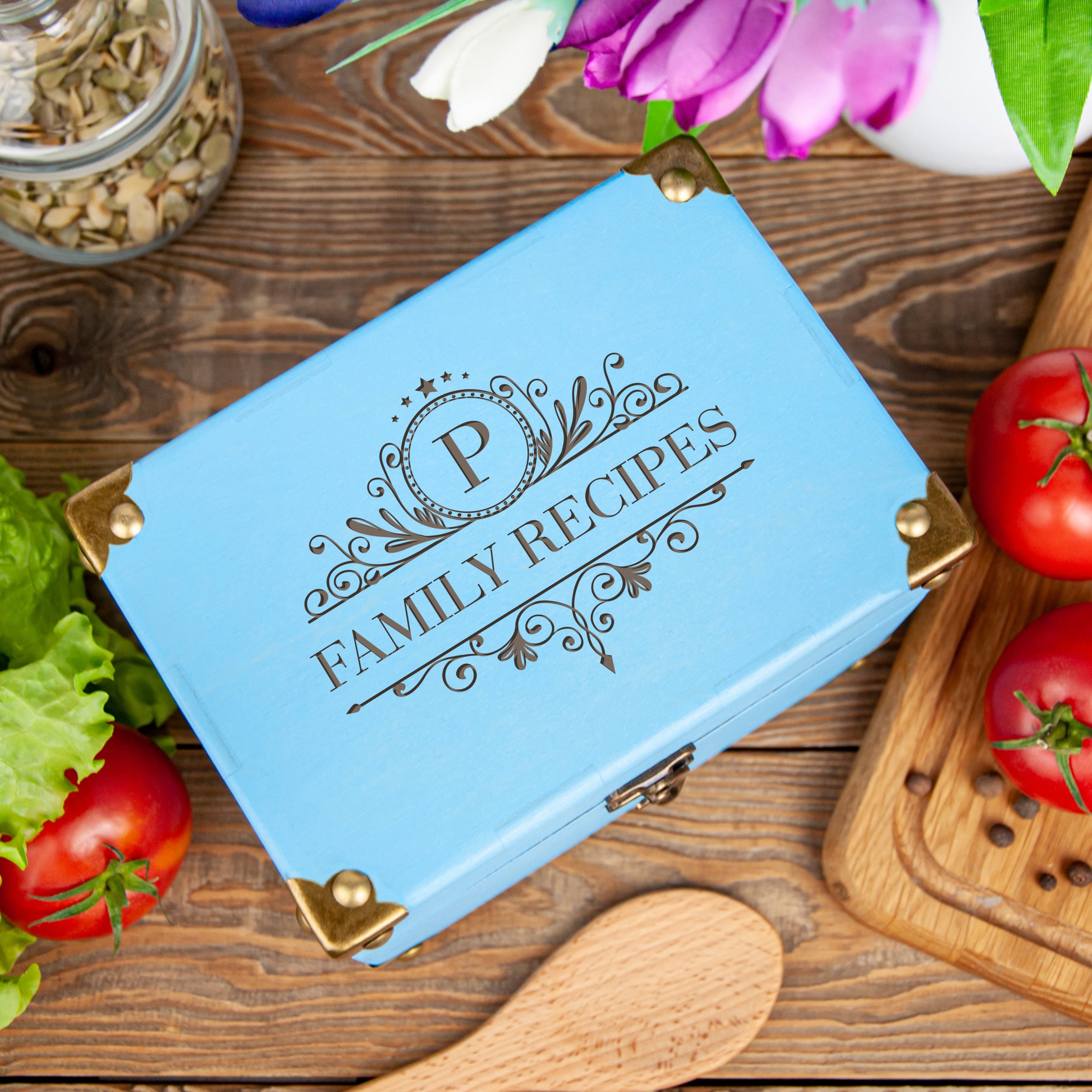 Recipe Box for Bridal Shower - Customized Recipe Box for Daughter on Wedding