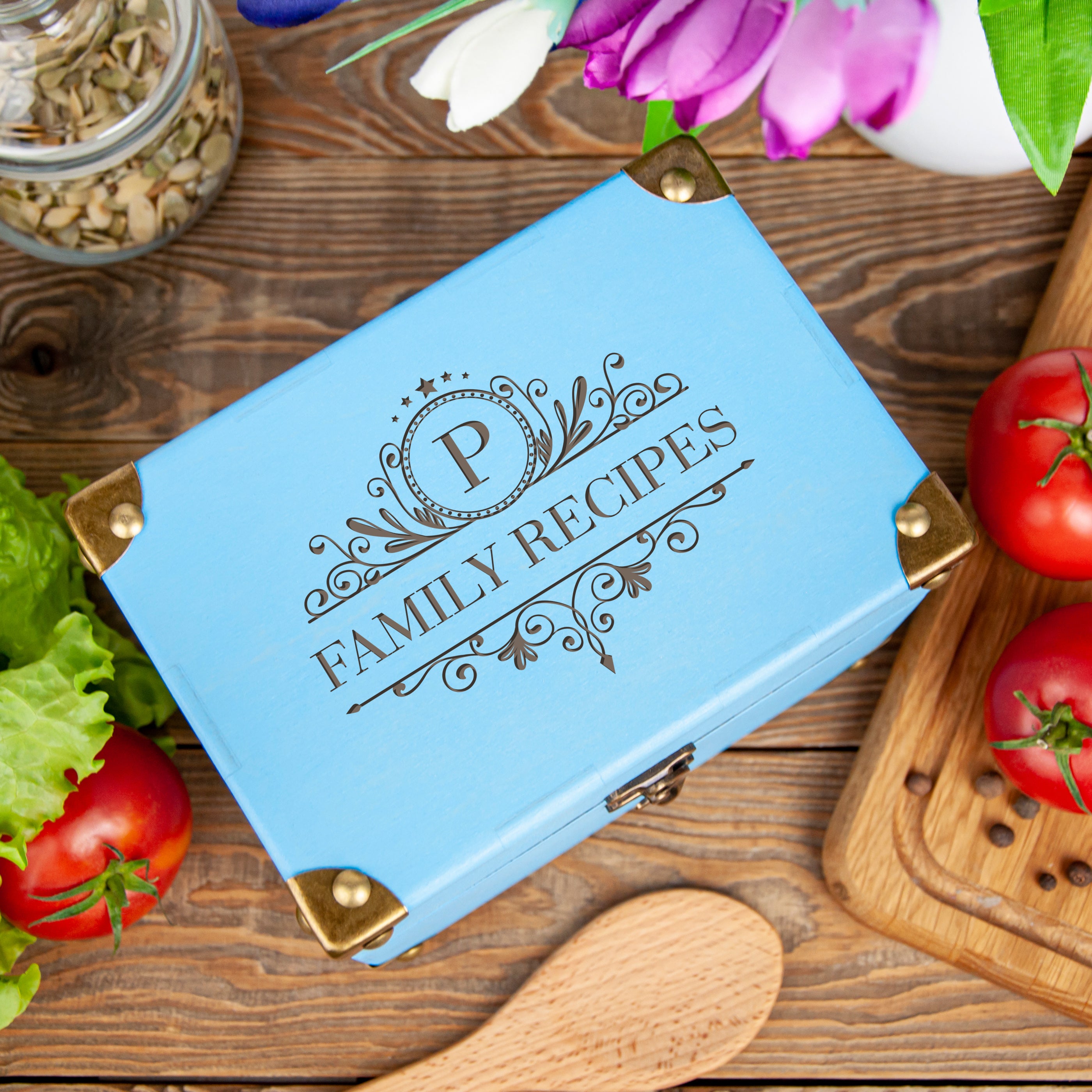 Recipe Box for Bridal Shower - Customized Recipe Box for Daughter on Wedding