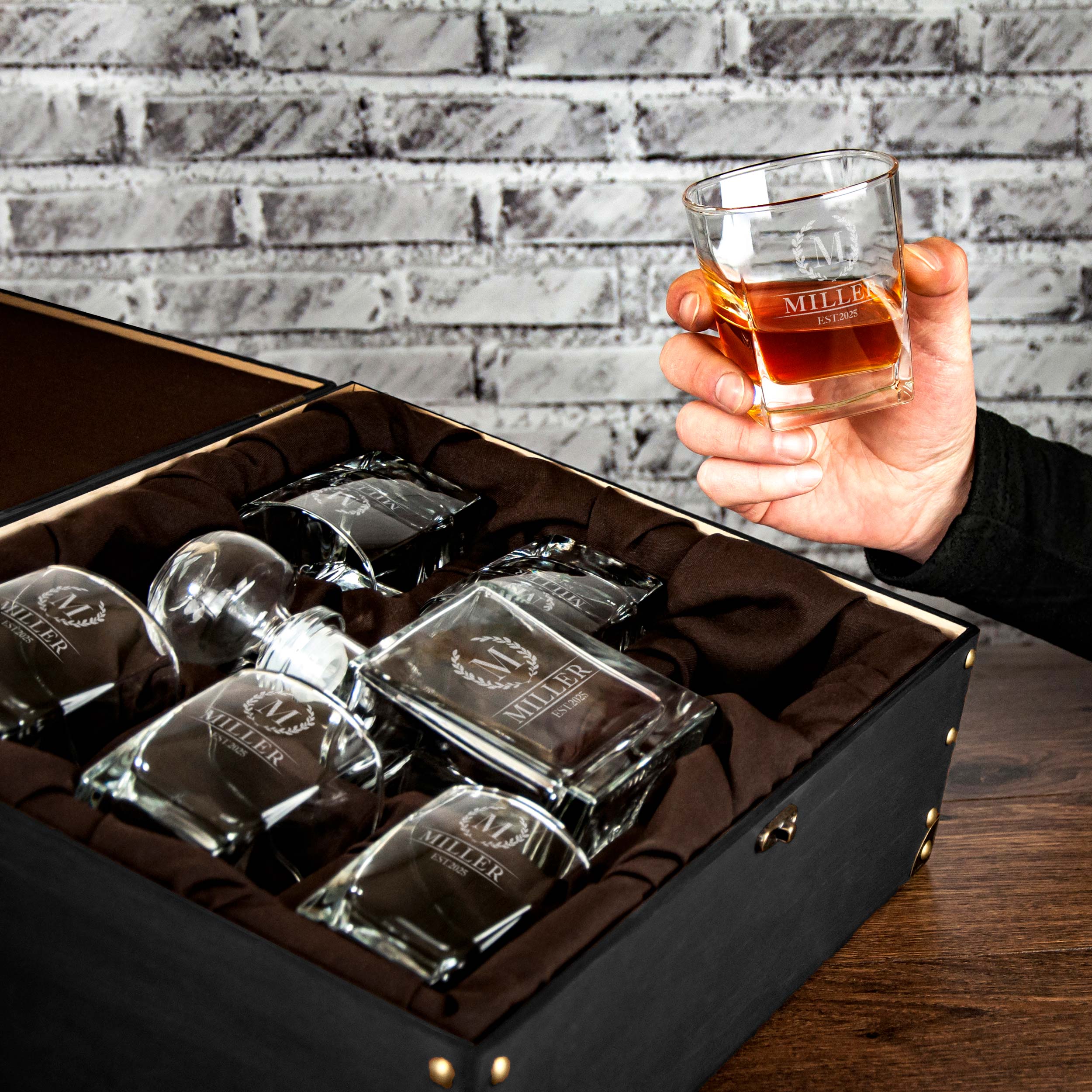 Etched Decanter Set Business Gift for Boss - Christmas Family Gifts