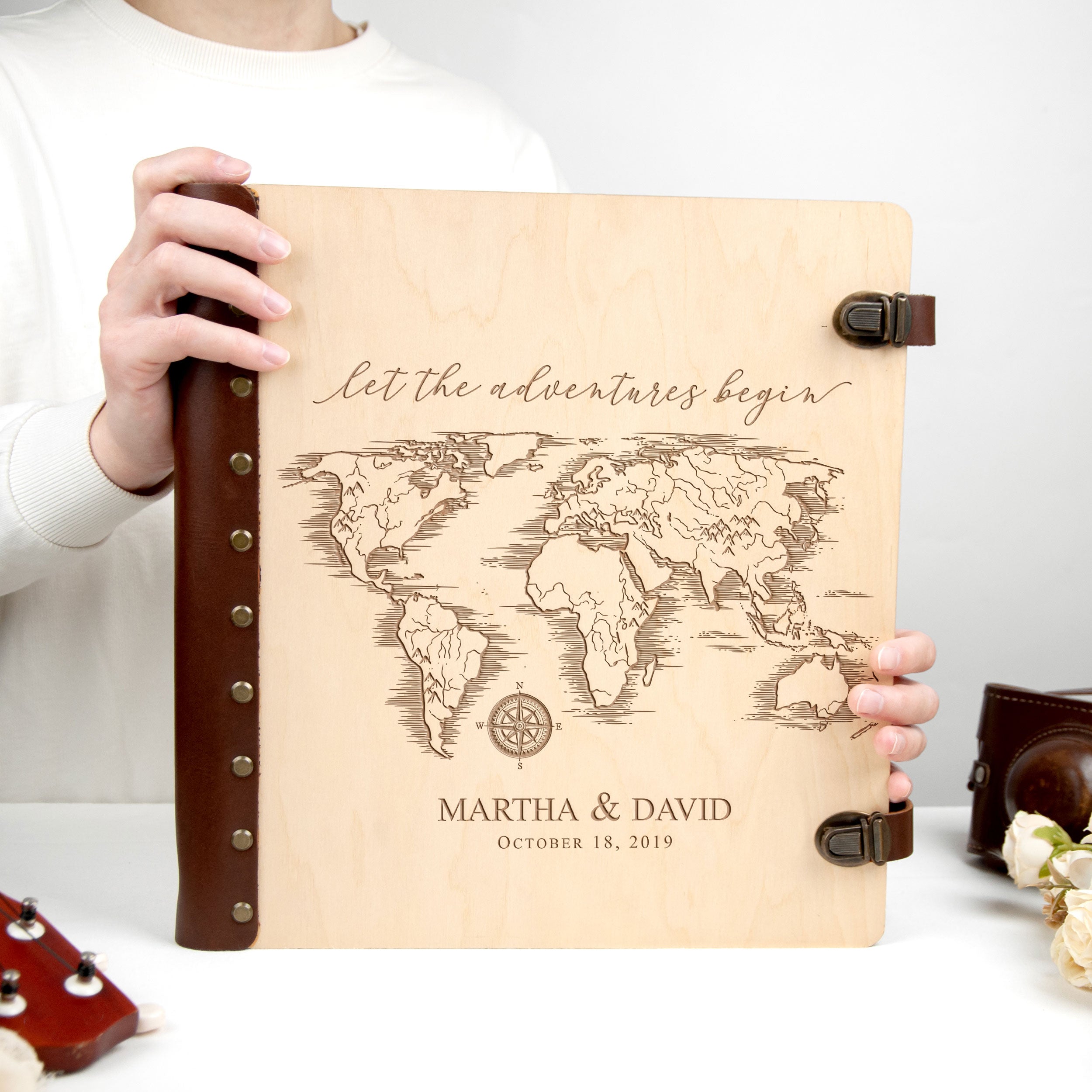 Adventure Scrapbook Album - Personalized Gift for Travelers