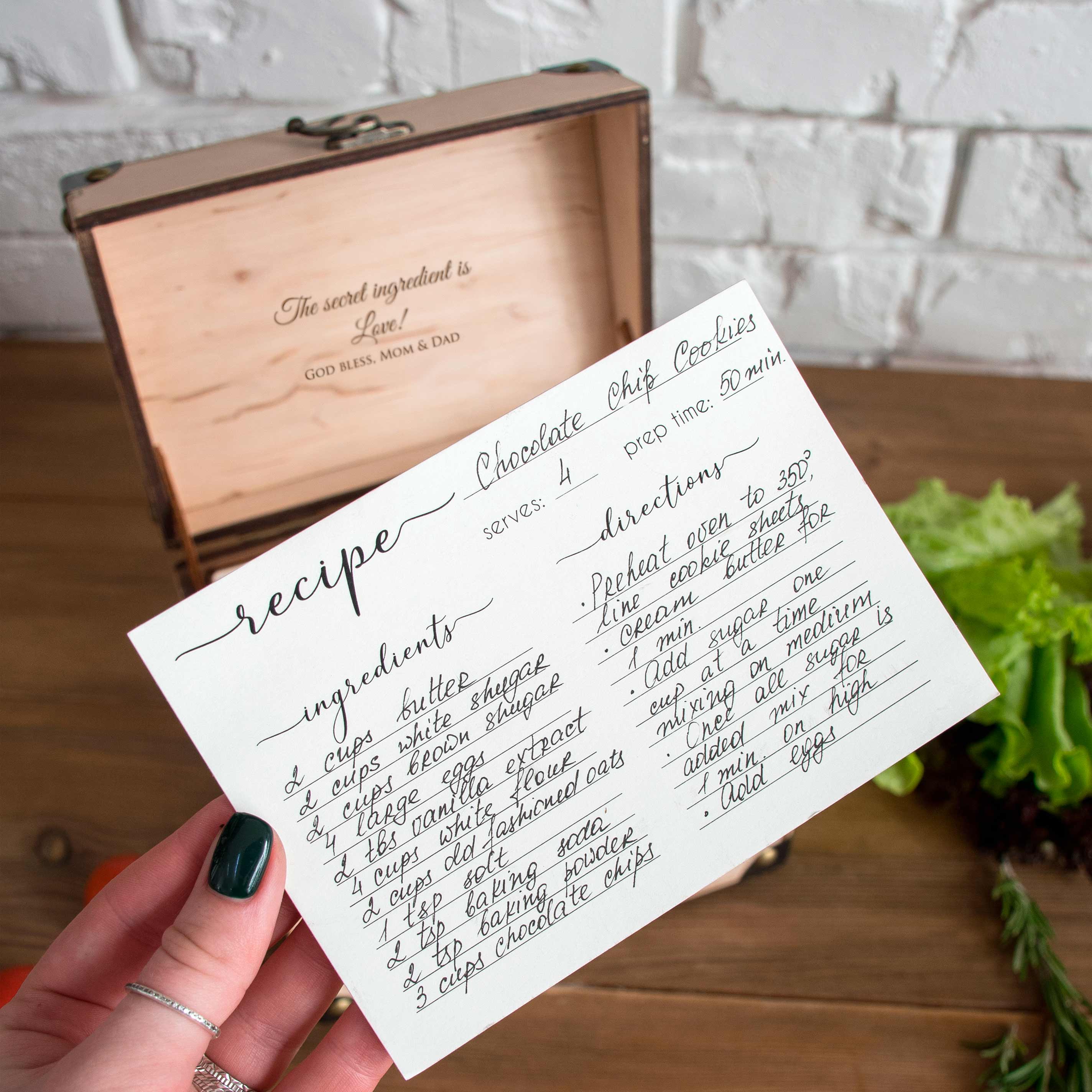 Mr and Mrs Recipe Card Box for Bridal Shower - Family Christmas Gift