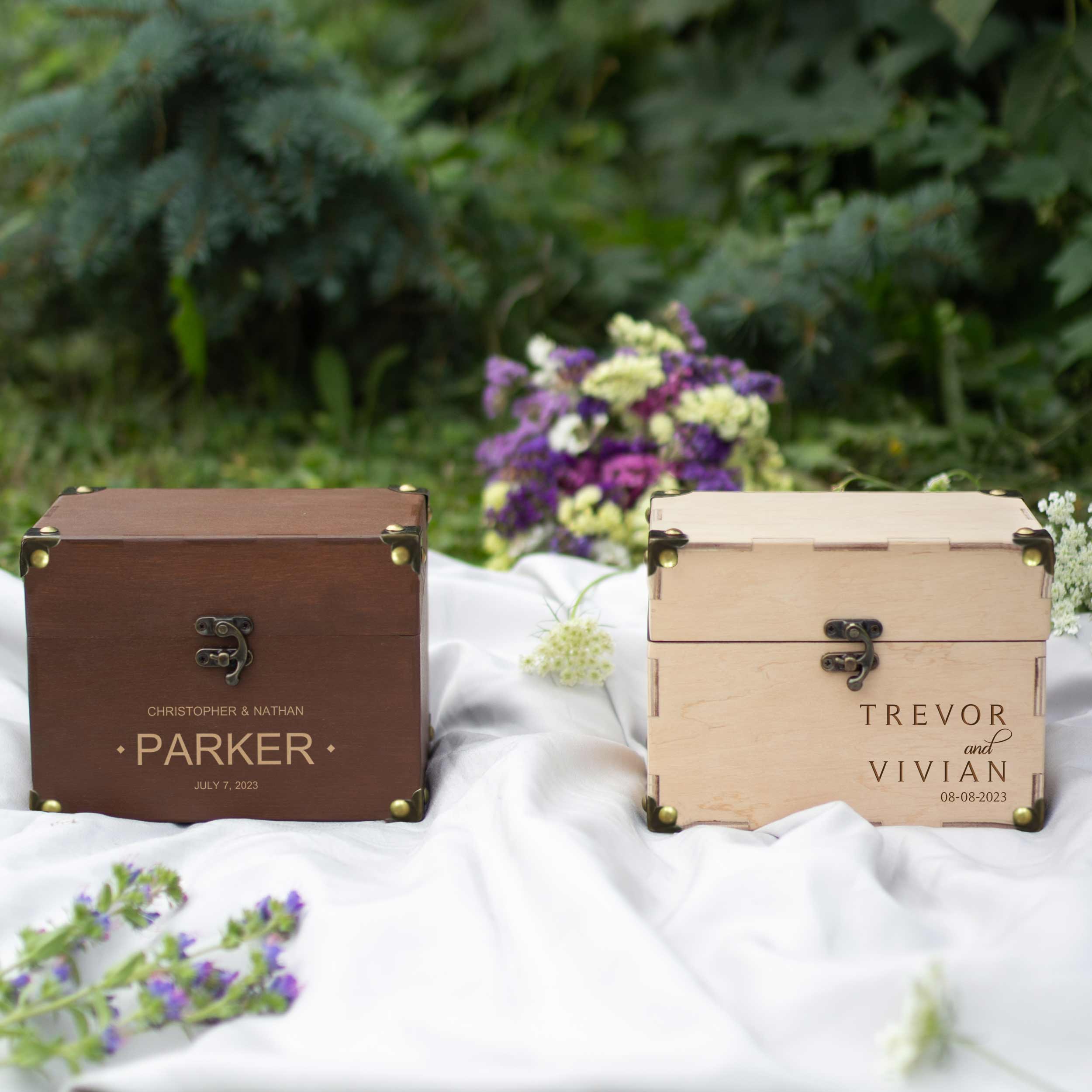 Alternative Wedding Guest Book - Wedding Memory & Advice Box with Lock