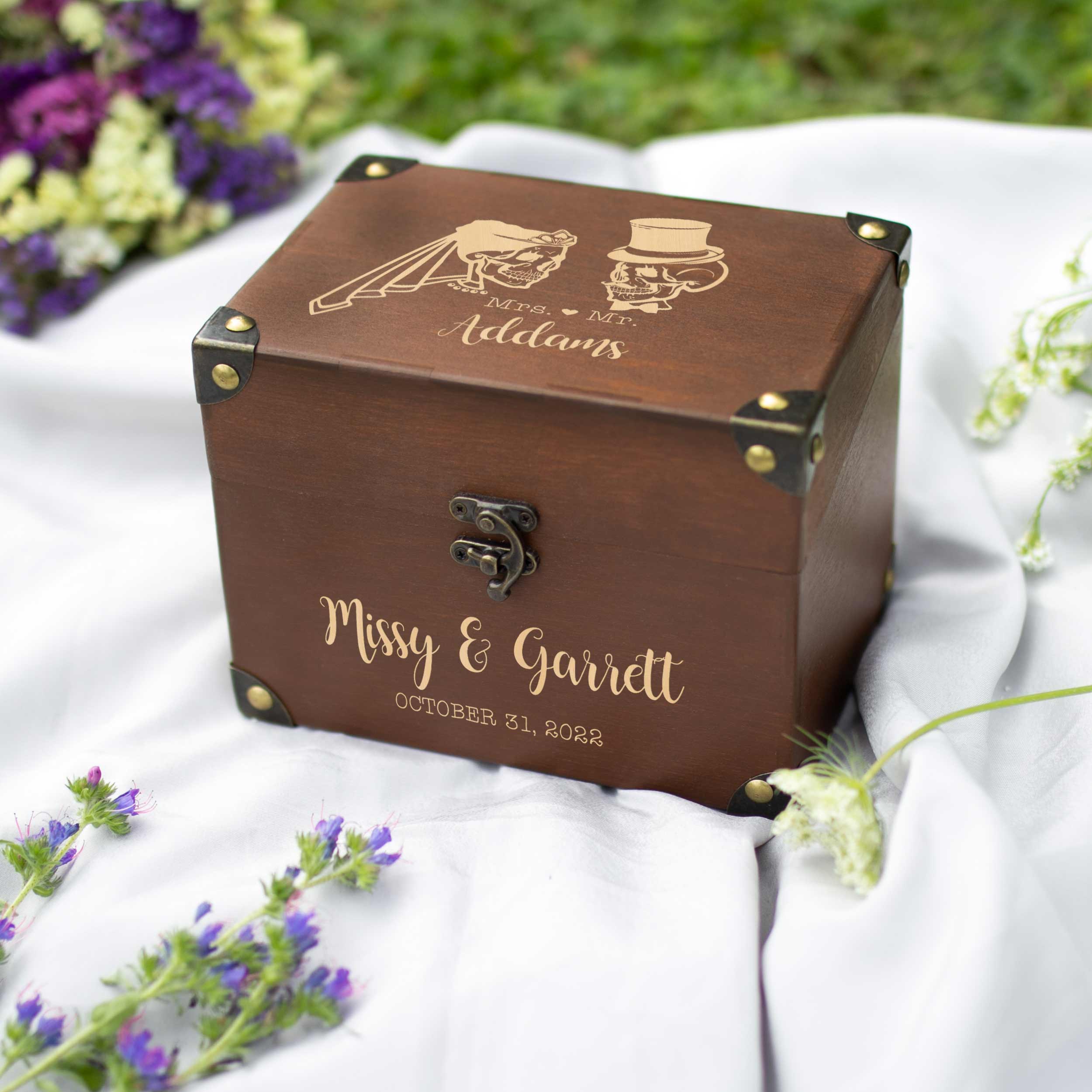 Gothic Wedding Wish Box - Halloween Theme Personalized Guest Book