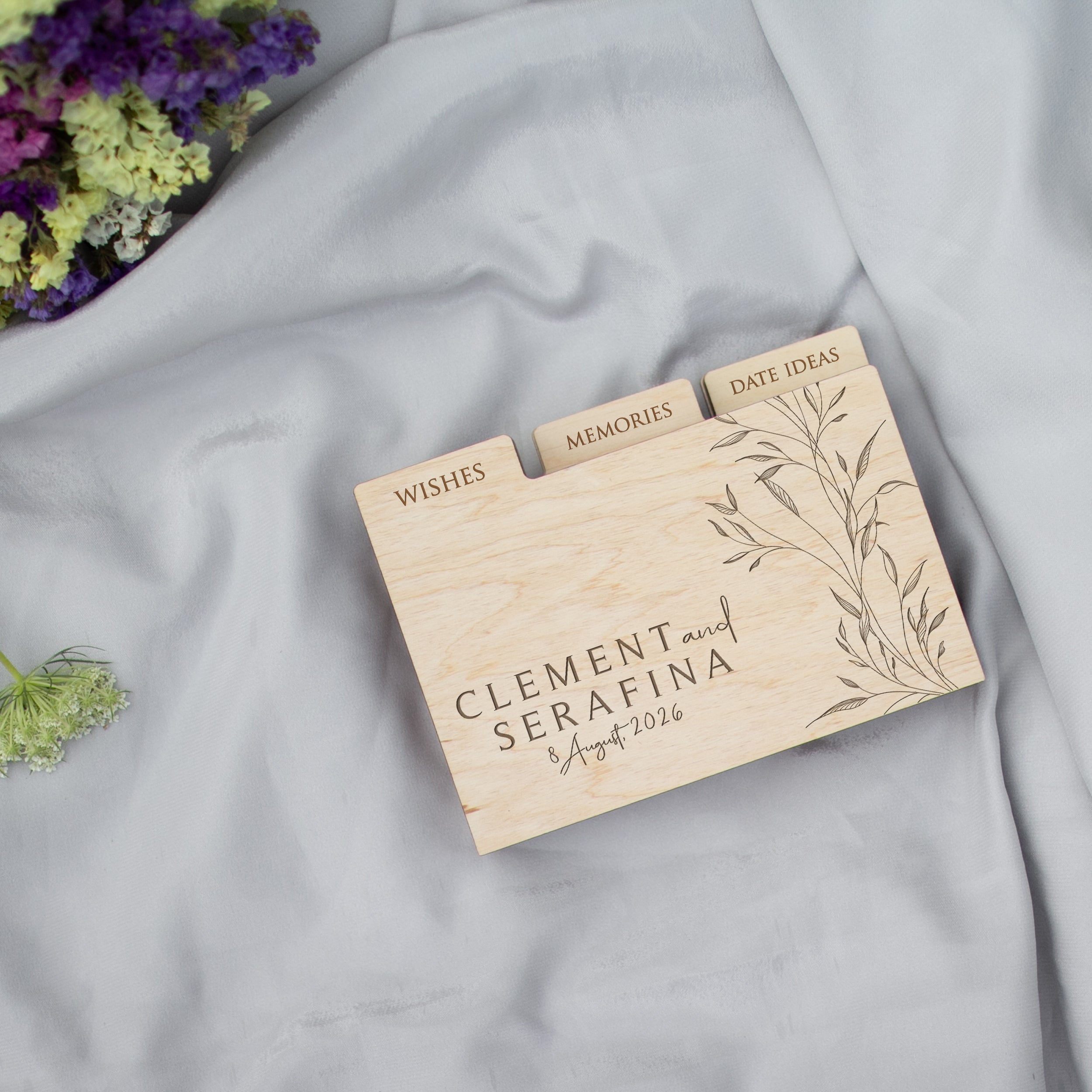 Personalized Wedding Advice Box: Greenery Keepsake Guest Book Alternative