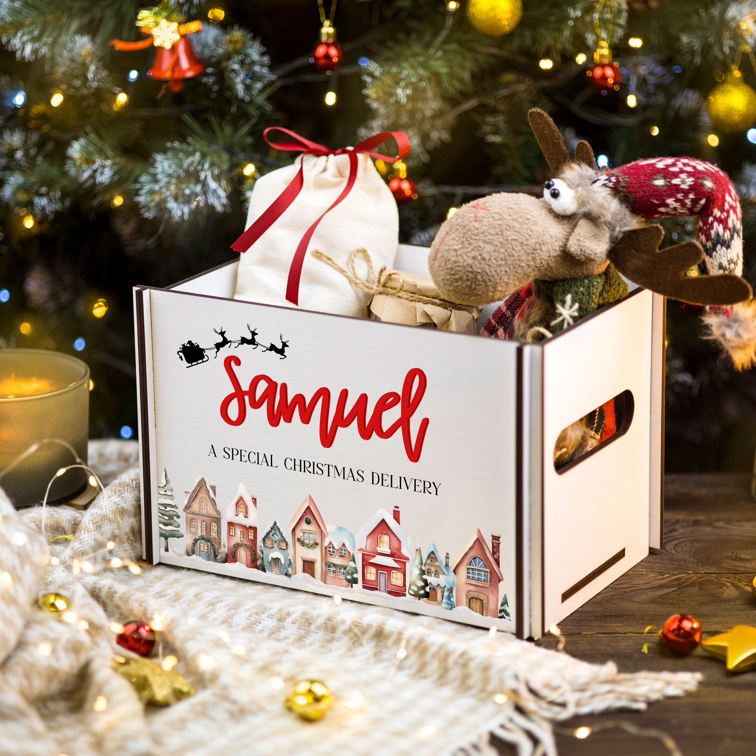 Christmas Eve Box - Kids Christmas Crate for Gifts & Sweets