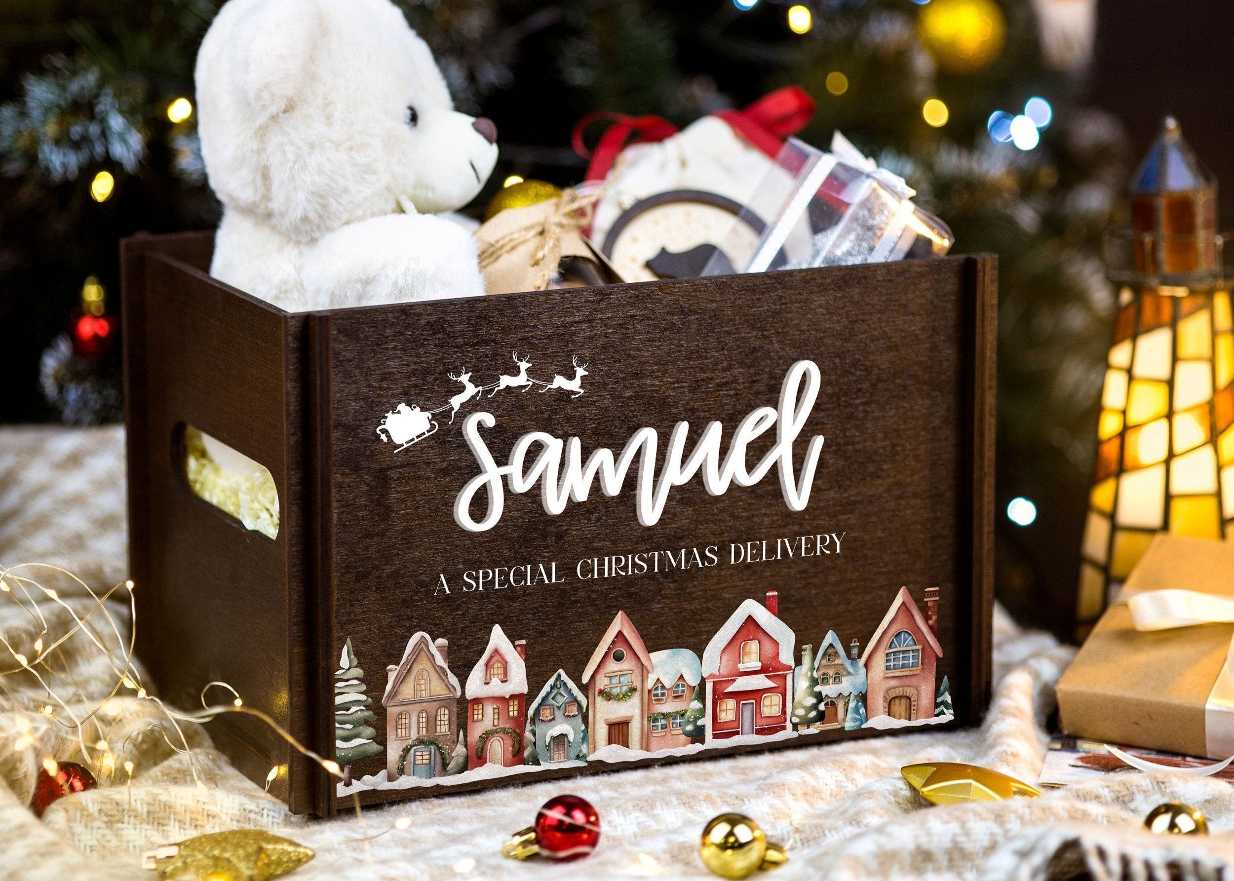 Christmas Eve Box - Kids Christmas Crate for Gifts & Sweets