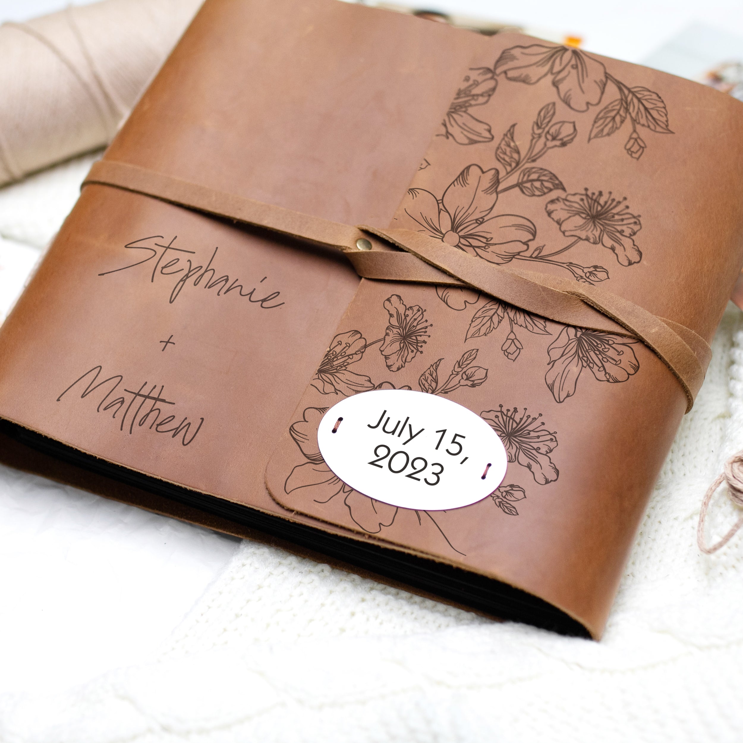 Leather Photo Album - Personalized Wedding Album