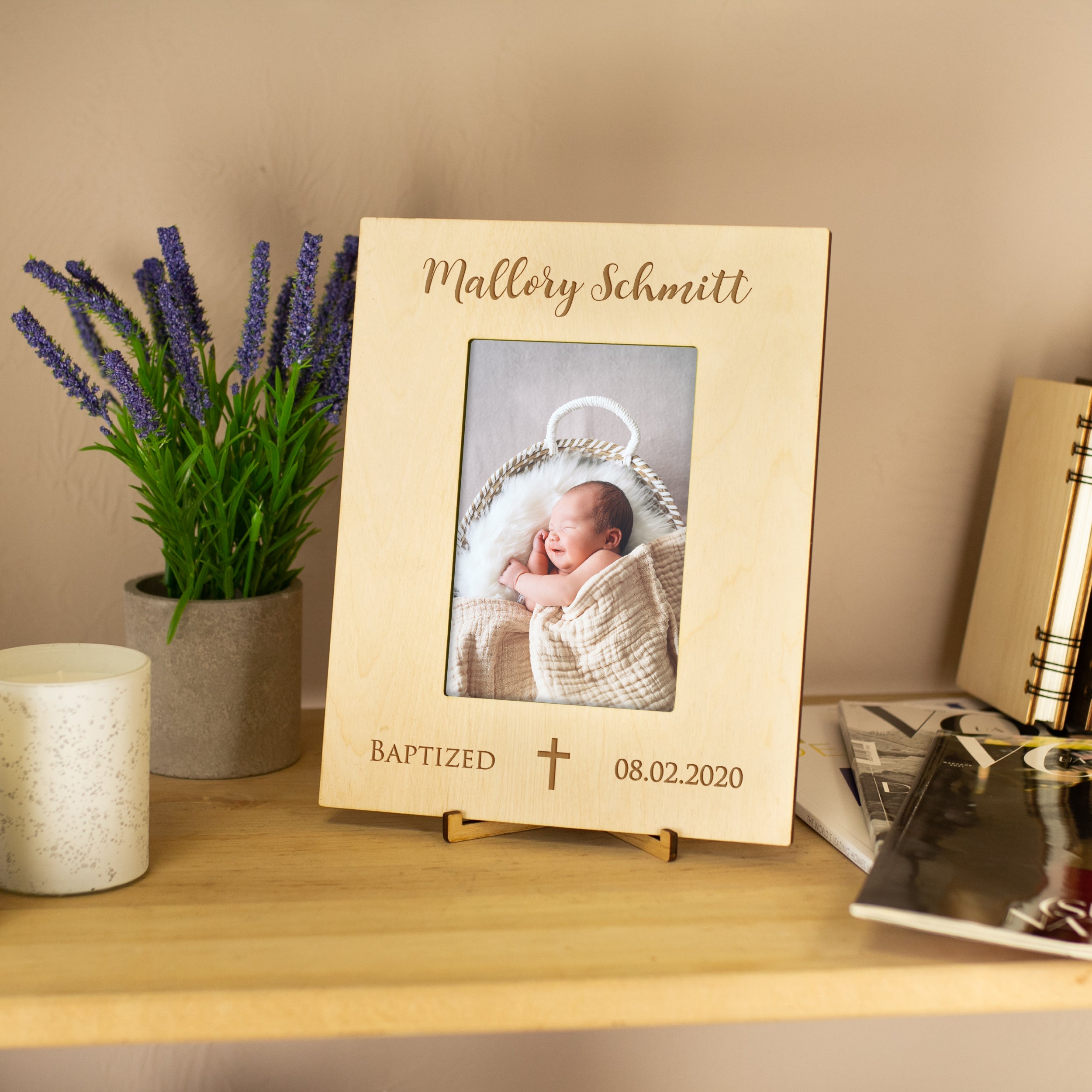 Baptism Gift for Girl - Personalized Picture Frame