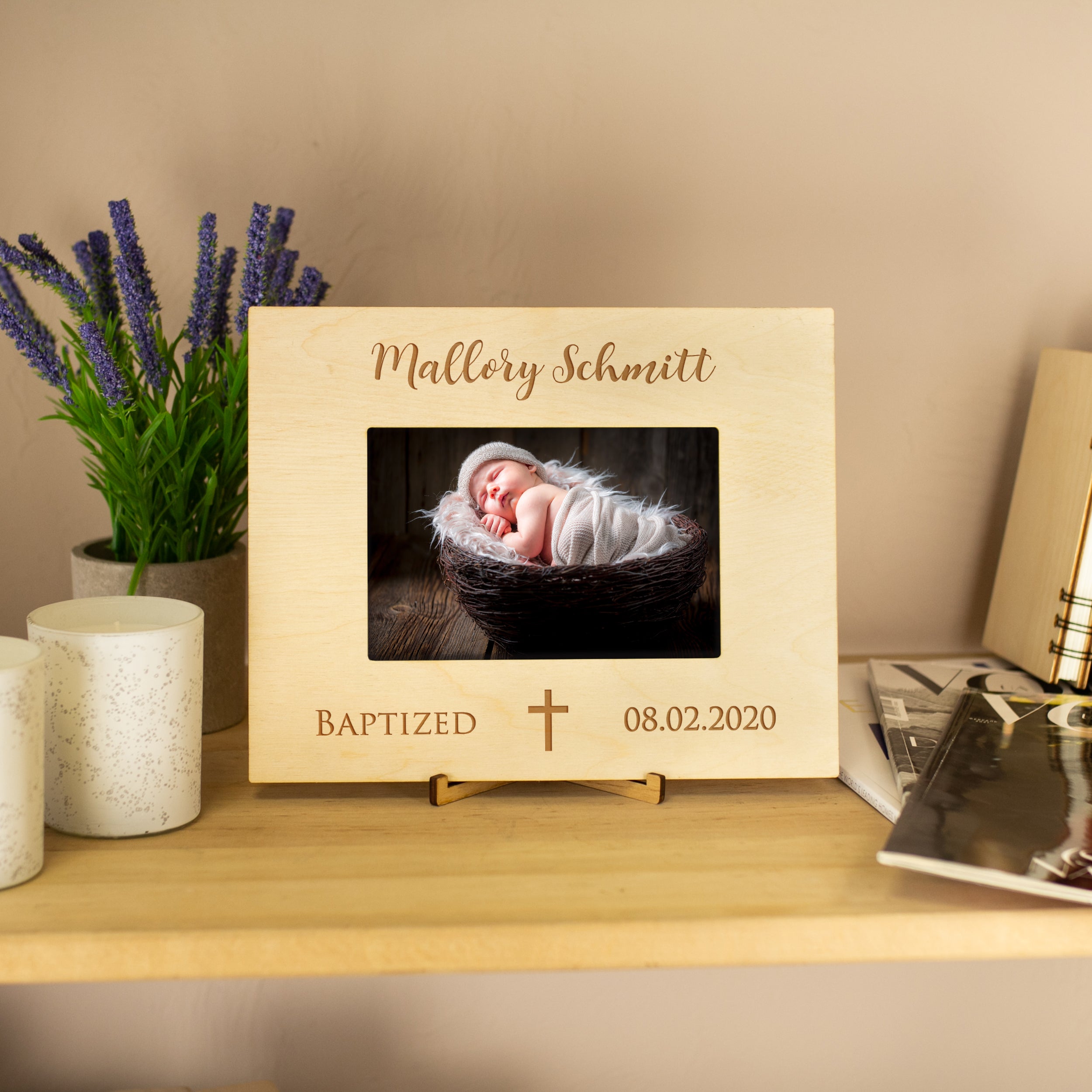 Baptism Gift for Girl - Personalized Picture Frame
