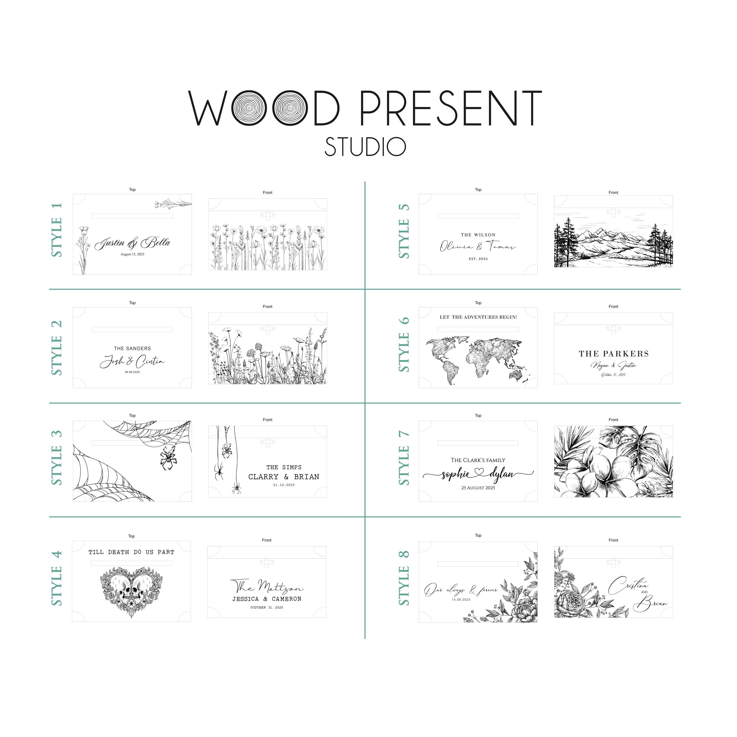 Mountain Wedding Card Box - Wooden Envelope Box for Wedding Reception