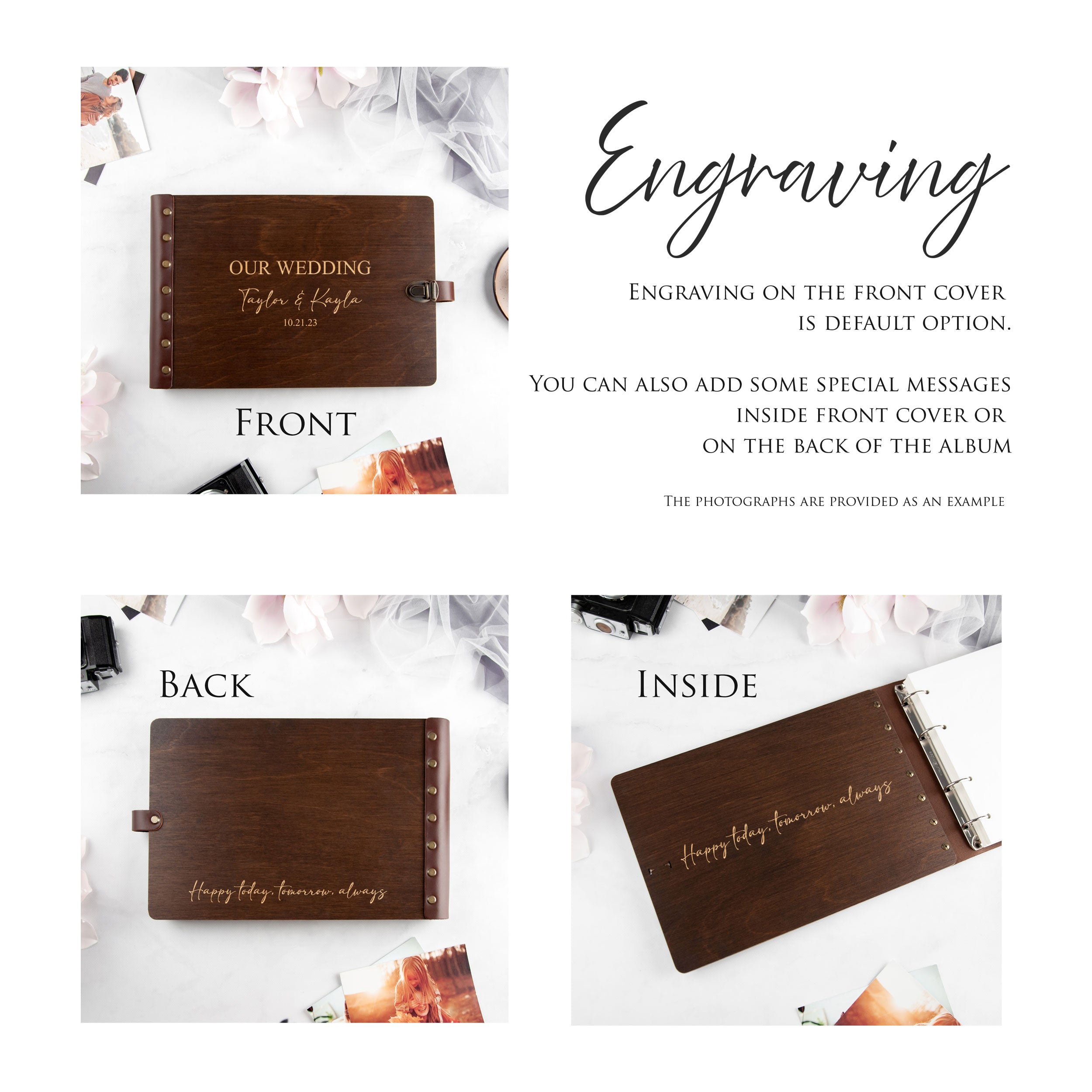 Wedding Wood Photo Album - Wedding Gift Ideas for Couple