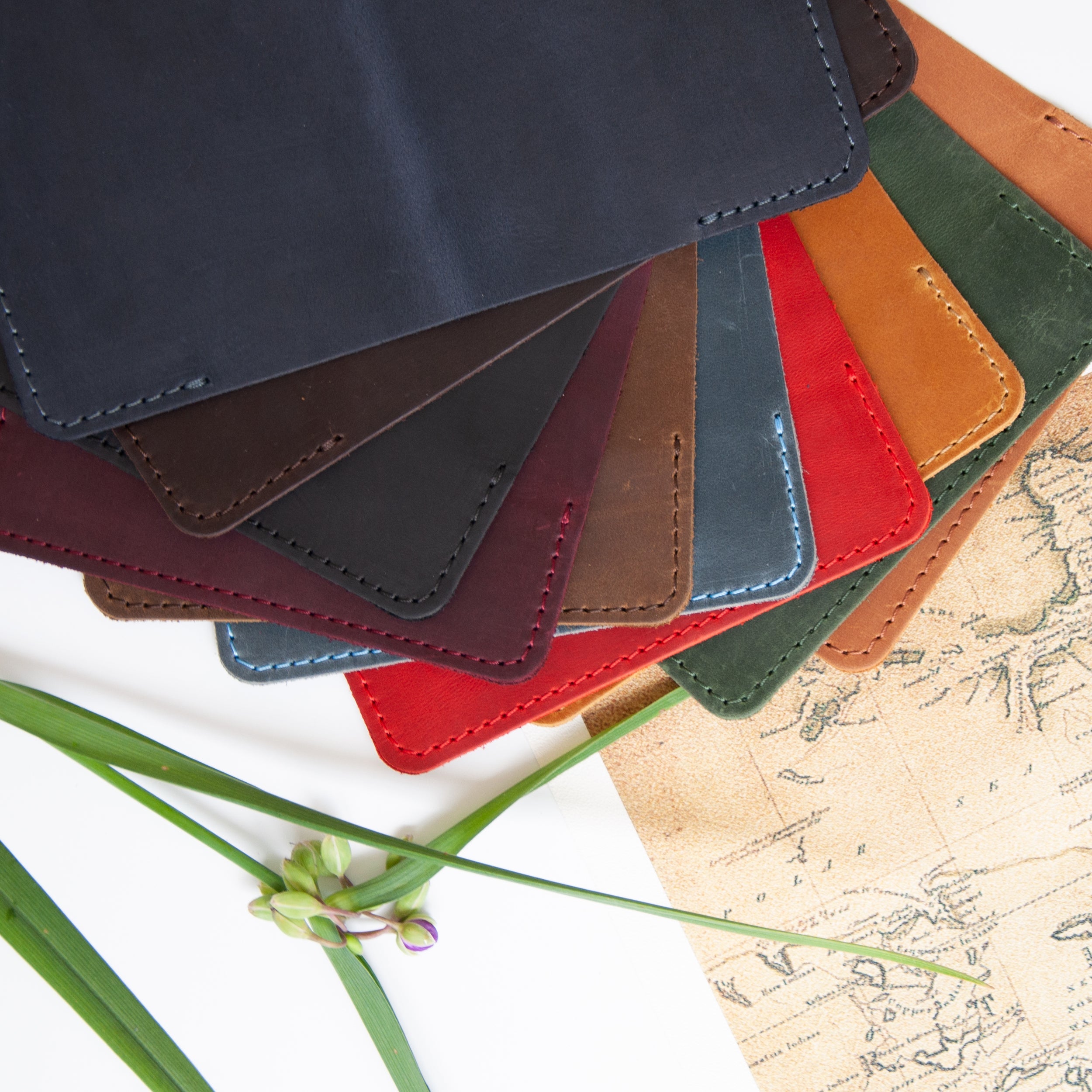 Leather Passport Holder - Wanderlust Gifts for Travelers with Ukrainian Ornamets