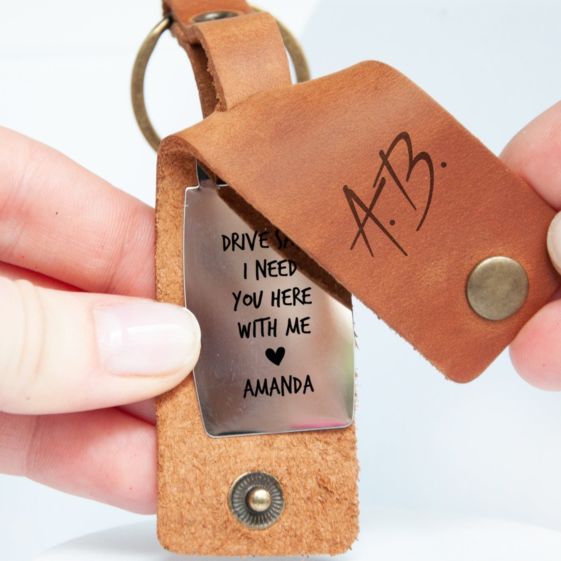 Drive Safe Keychain - Photo Keychain - Birthday, Christmas, Anniversary Gift for Him