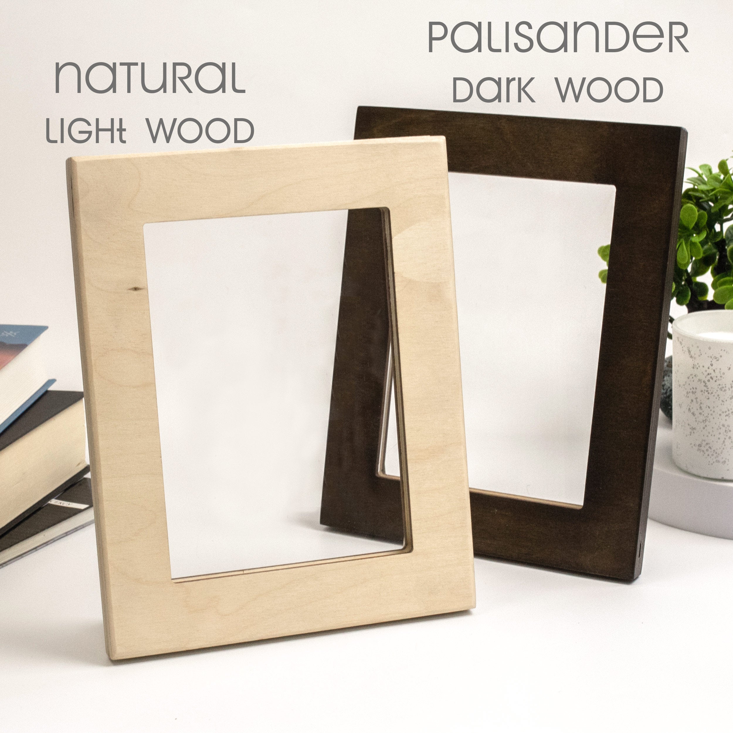 Custom Photo Collage LED Light - Wood Picture Frame