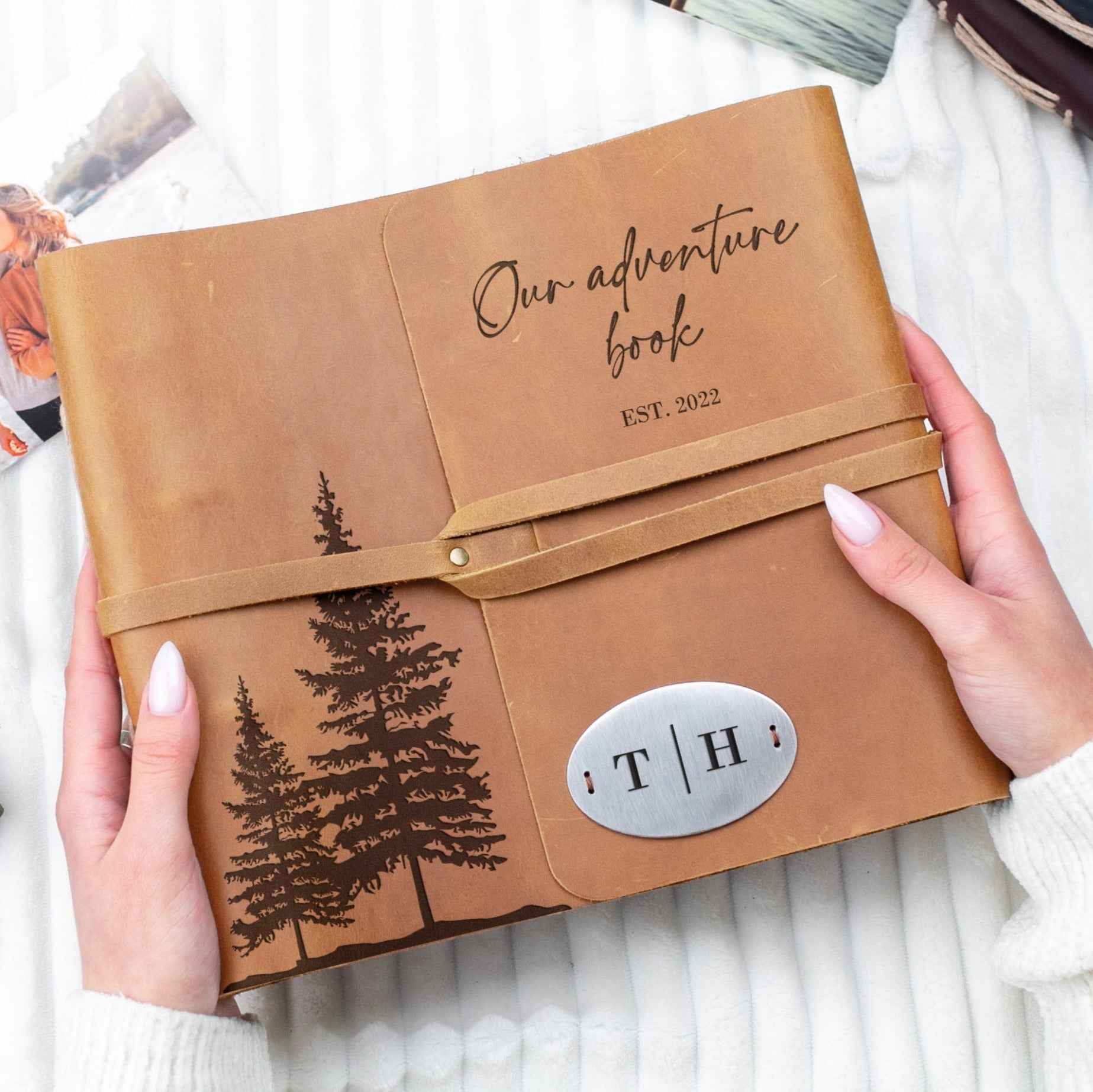 Adventure Photo Album - Engraved Travel Scrapbook