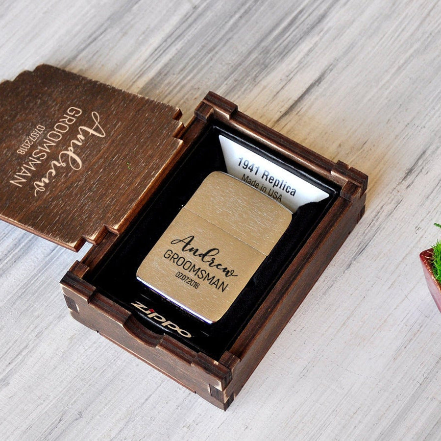Groomsman Lighter Zippo - Wedding Gifts for Him