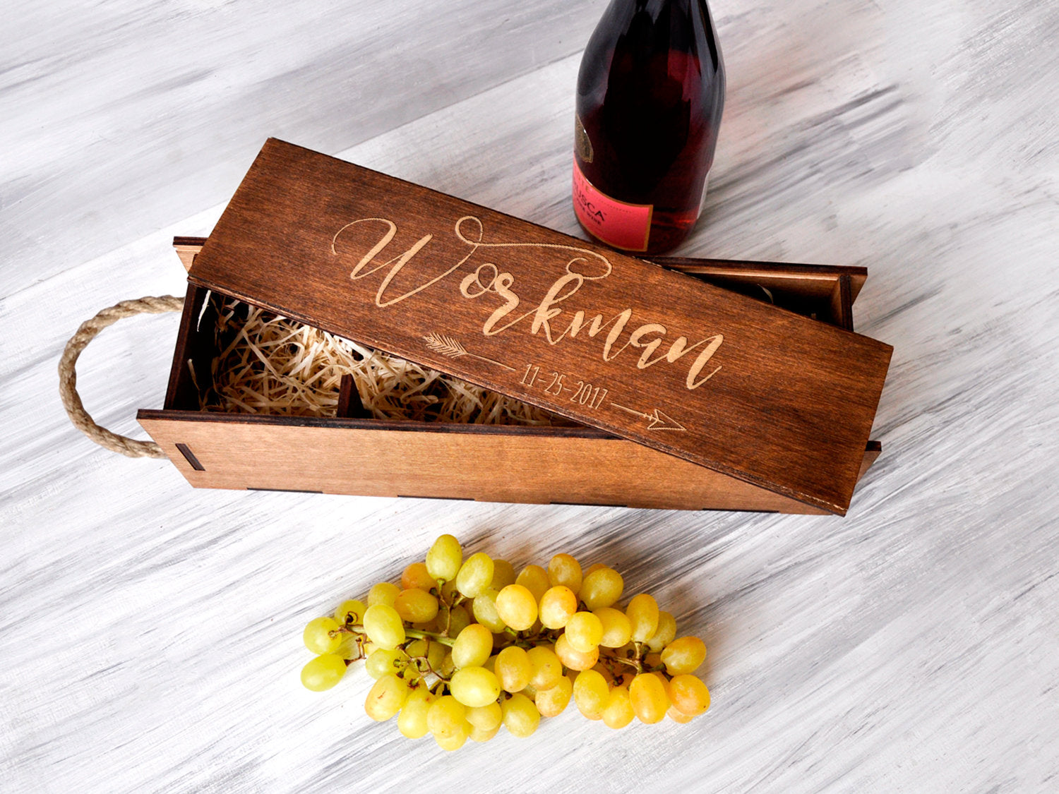 Wood Wine Box - Bridal Shower Gift for Bride