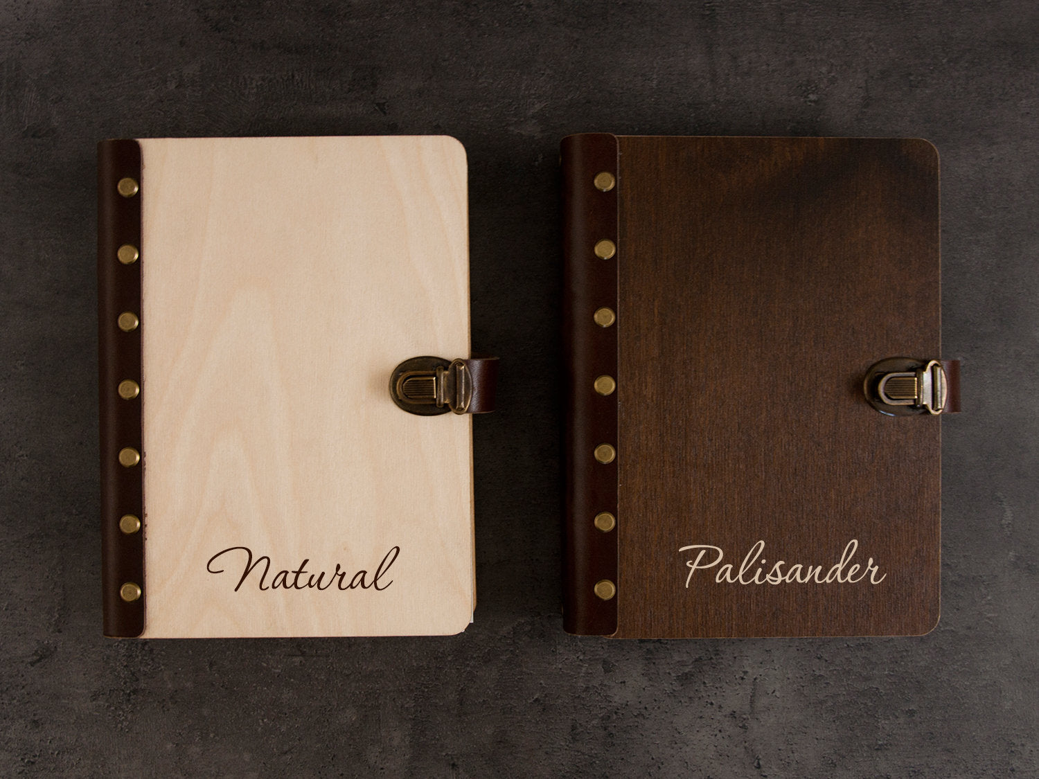 Personalized Recipe Journal with Flowers Pattern - Wooden Journal