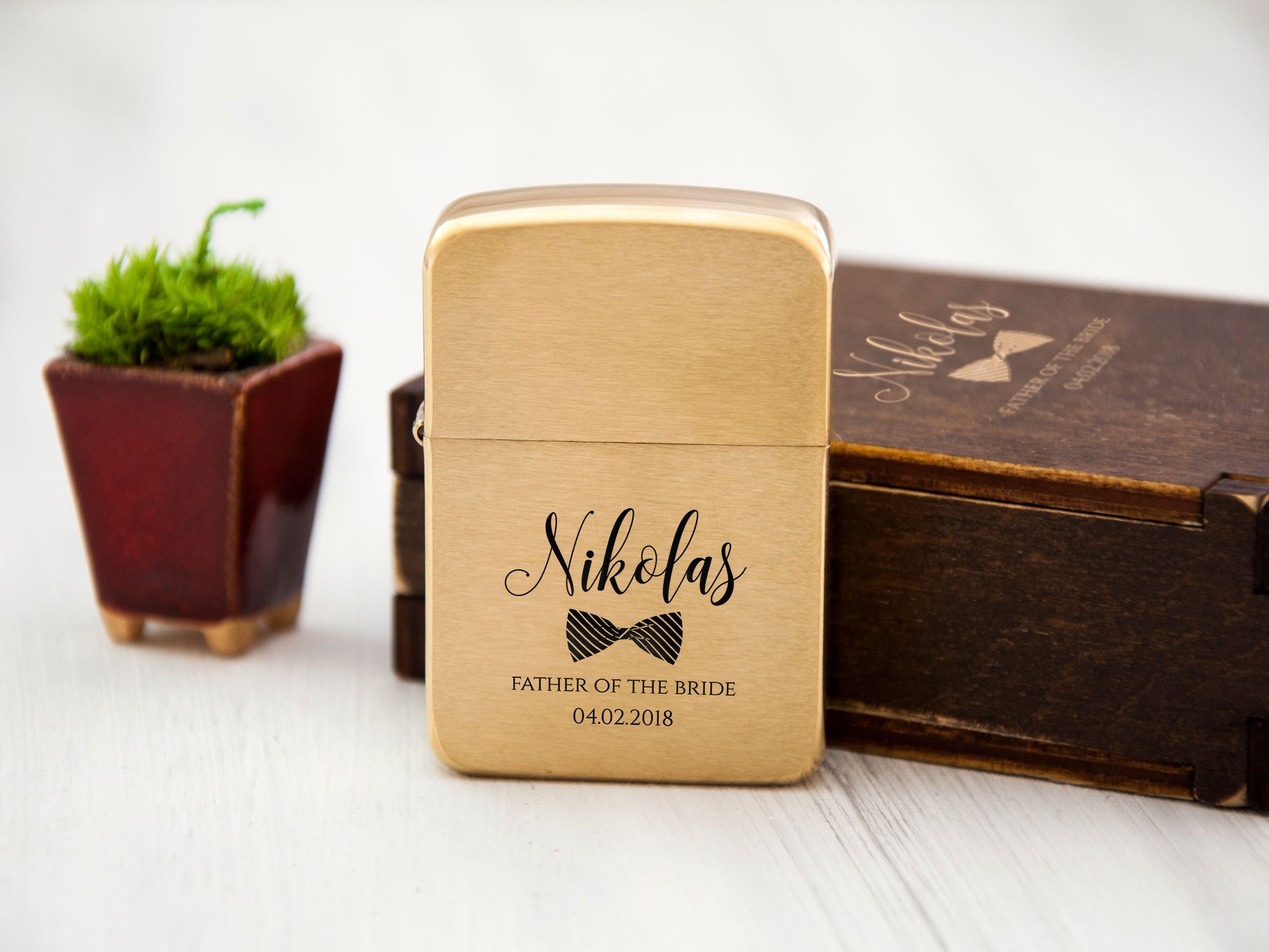 Engraved Gold Lighter - Wedding Usher Gifts