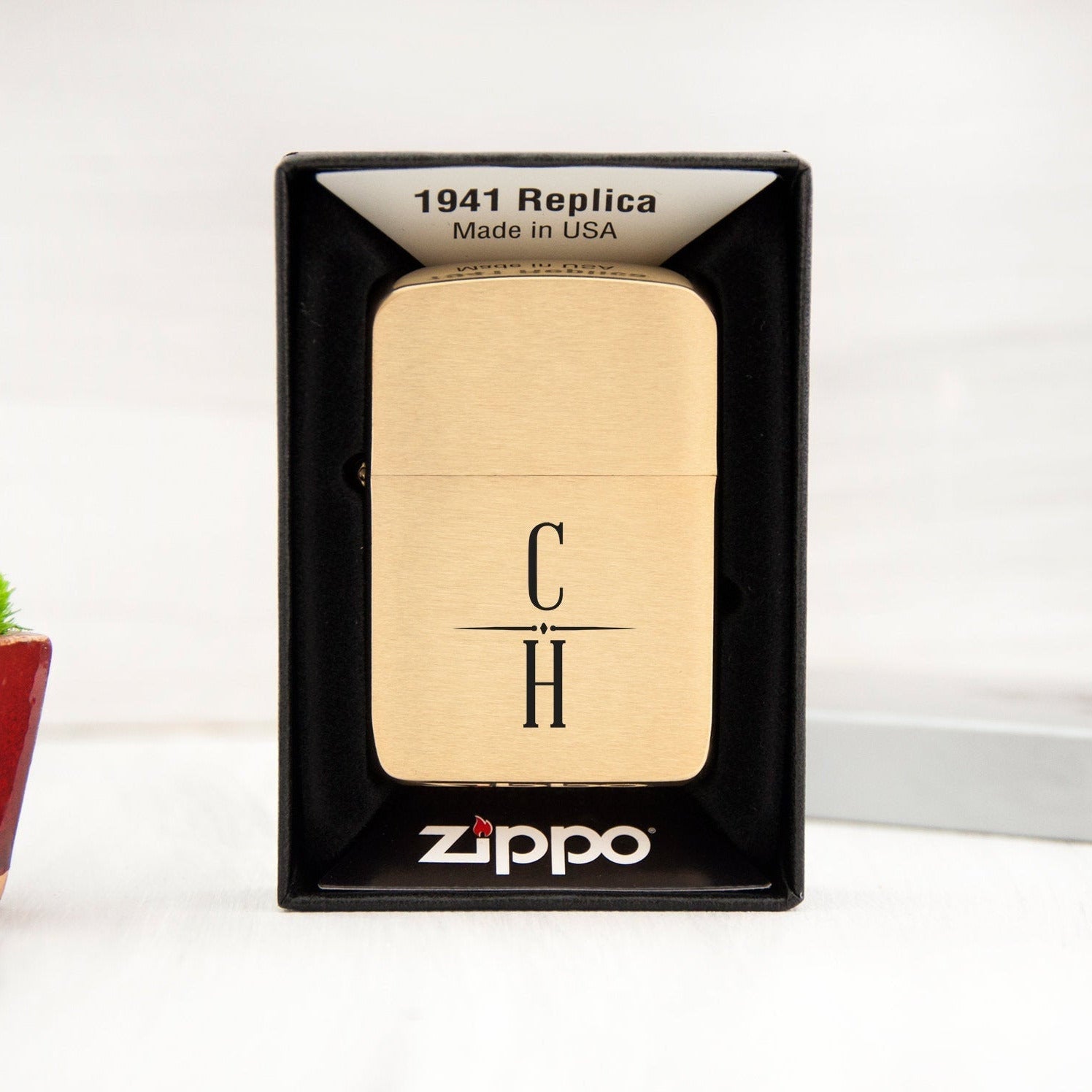 Personalized Zippo Lighter- Engraved Gold Lighter