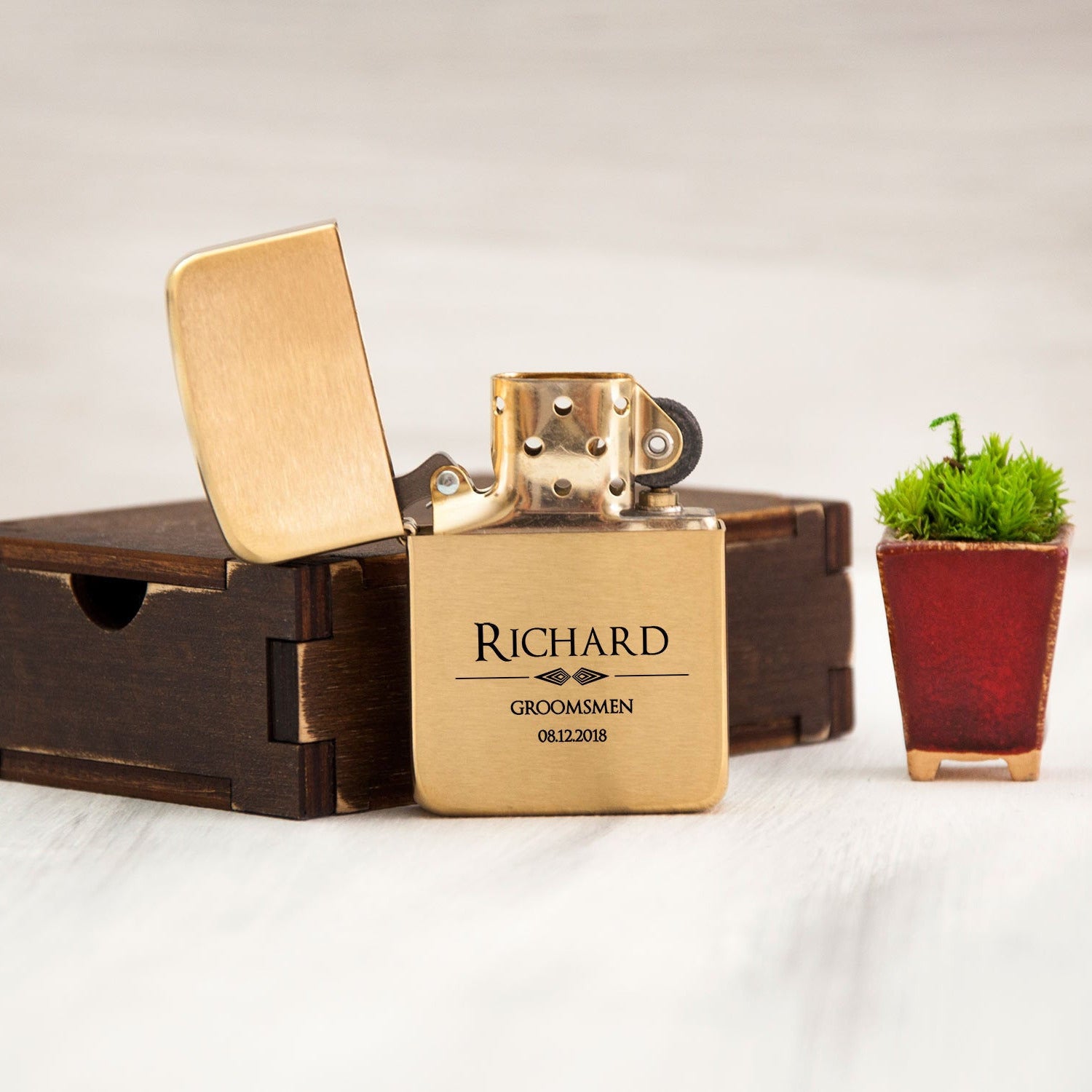 Engraved Gold Lighter - Wedding Usher Gifts