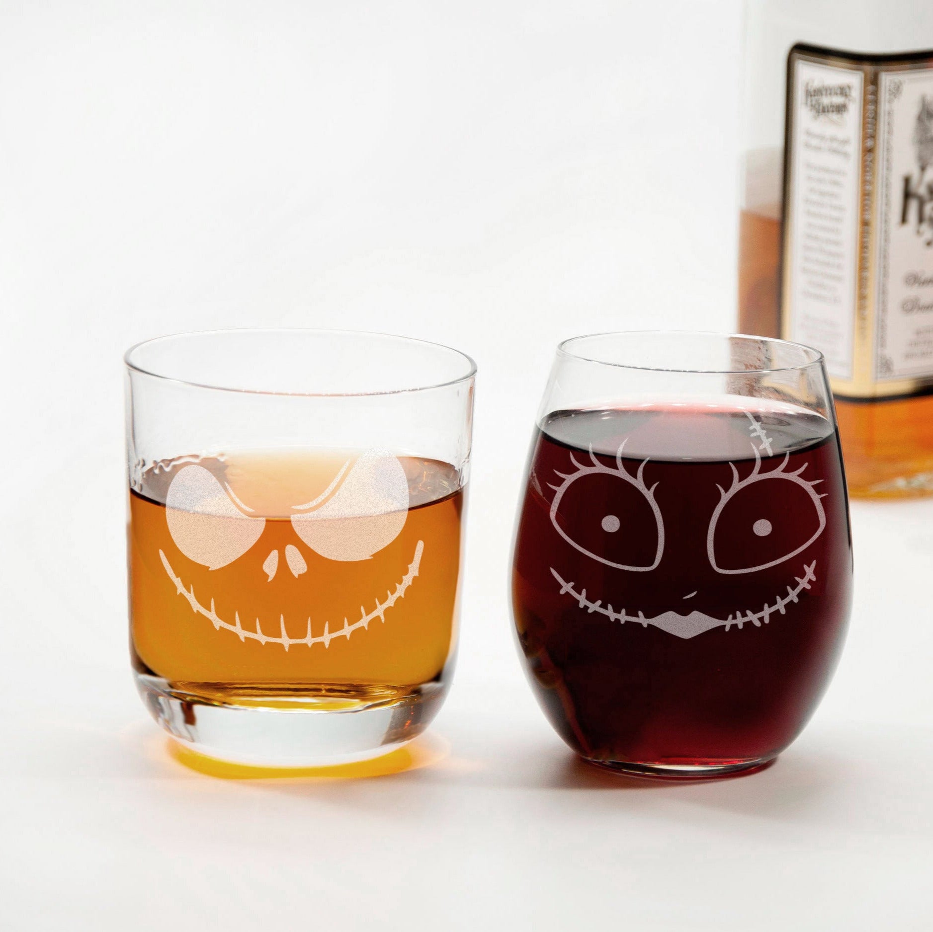 Halloween Wedding Toasting Glasses - Mr and Mrs Wedding Gifts