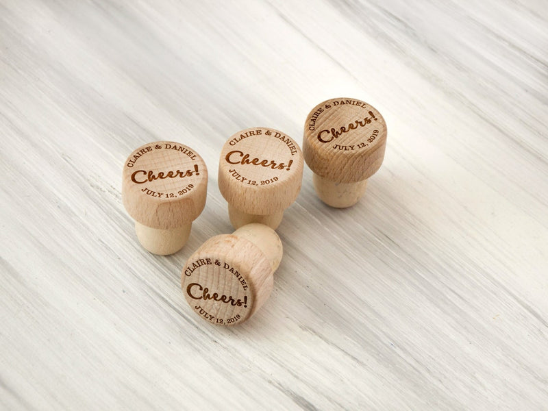 Engraved Wine Stoppers - Cheers Gift for Mr and Mrs
