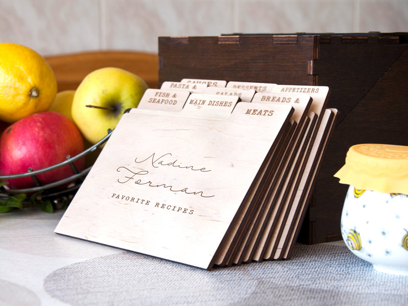 Recipe Box with Dividers & Cards - Heirloom Gift Ideas for Daughter