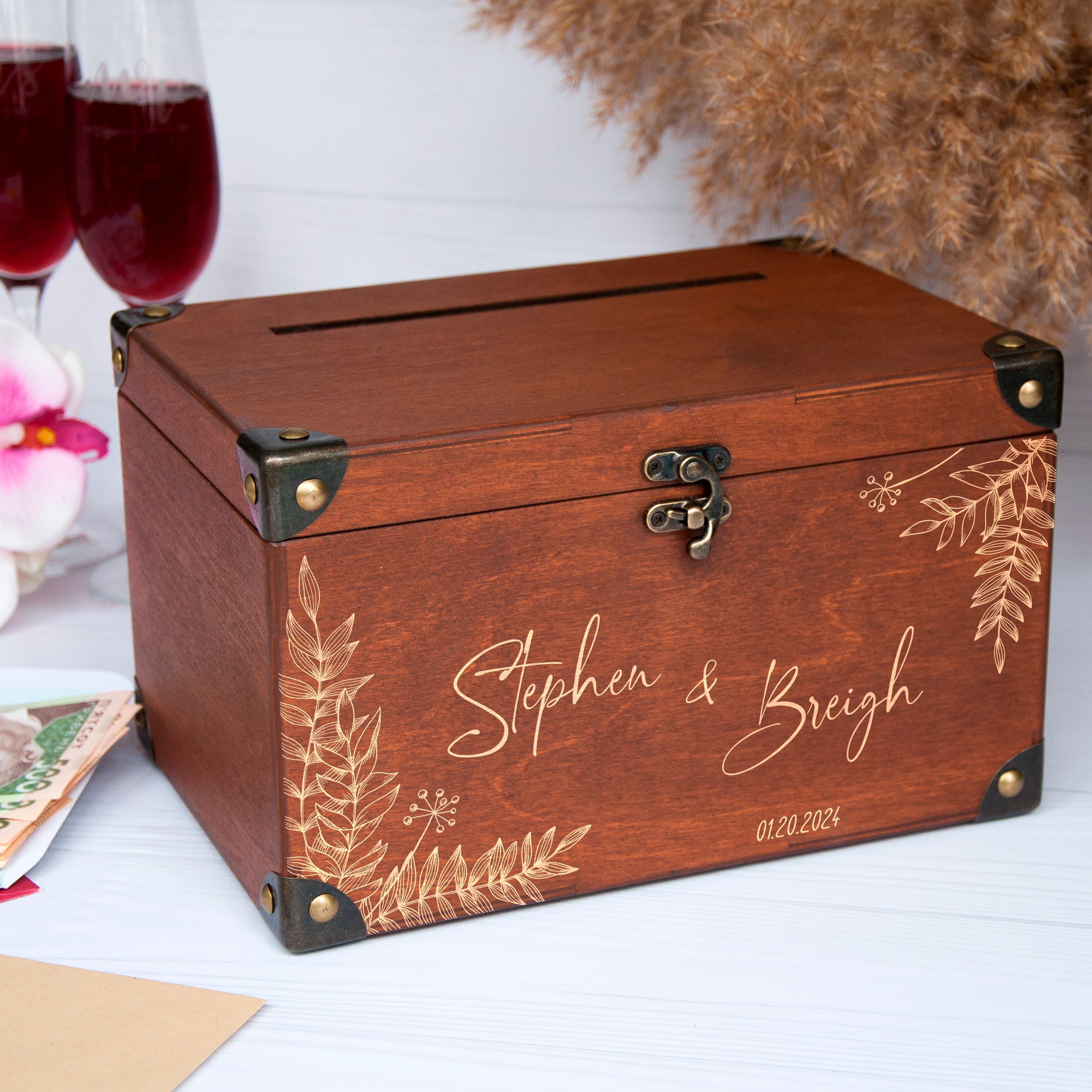 Couple Card Box witk Lock - Savings box - Wedding Gifts for Couple