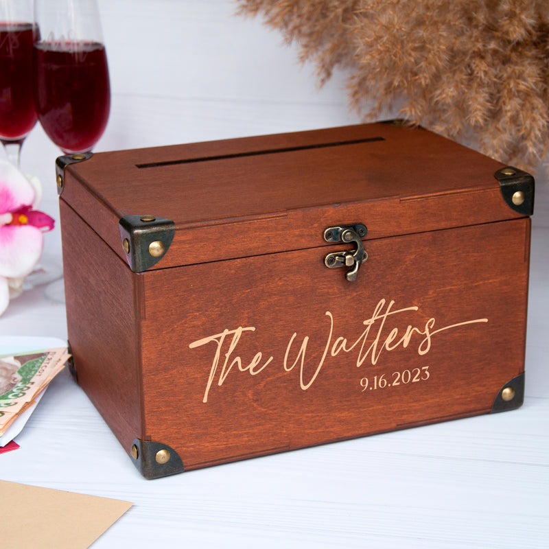 Personalized Card Box - Engagement Gifts for Mr & Mrs
