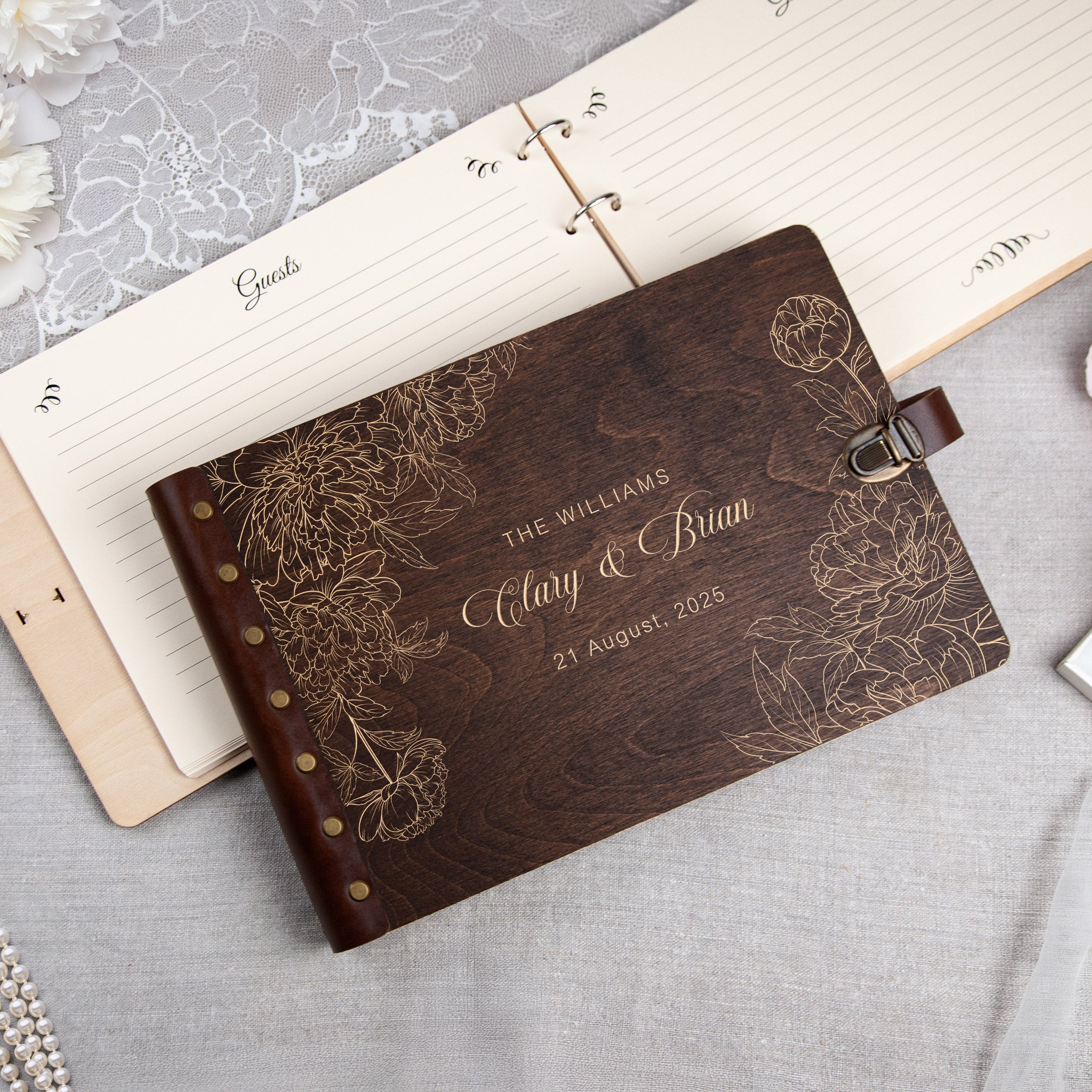 Mountains Wedding Guest Book - Rustic Wedding Decor