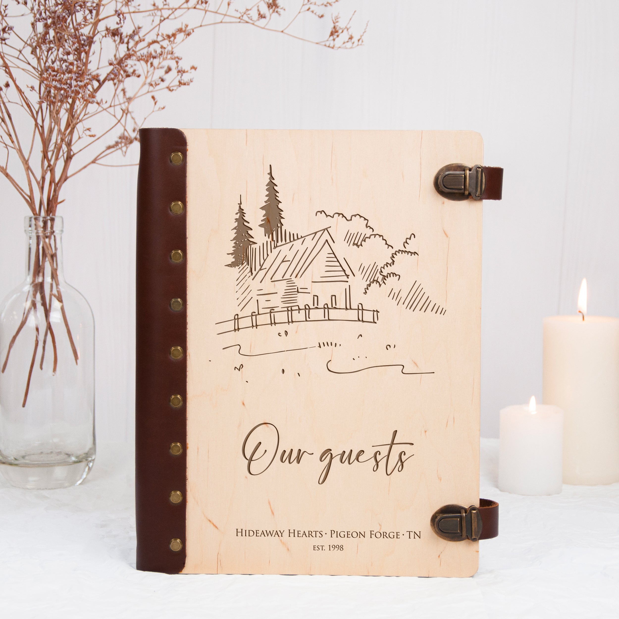 Cabin Guest Book - Rental Welcome Book to Sign In