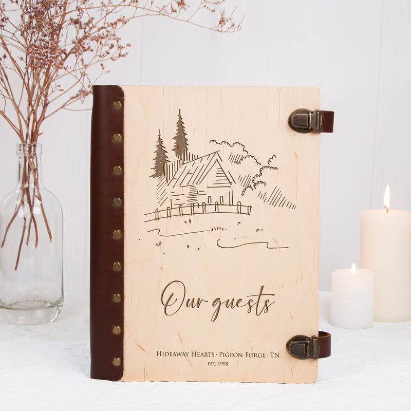 Cabin Guest Book - Rental Welcome Book to Sign In