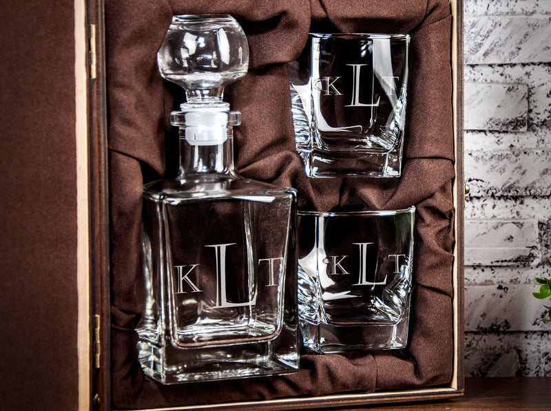 Christmas Gift for Husband - Etched Decanter Set