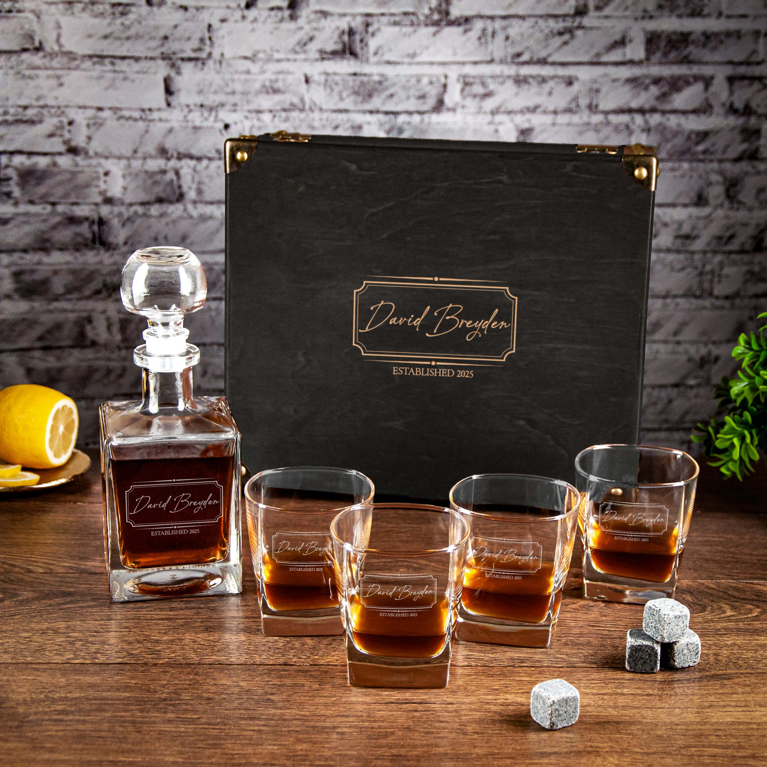 Etched Decanter Set Business Gift for Boss - Christmas Family Gifts