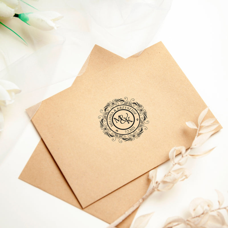 Custom Stamps for Wedding Invites with Monogram