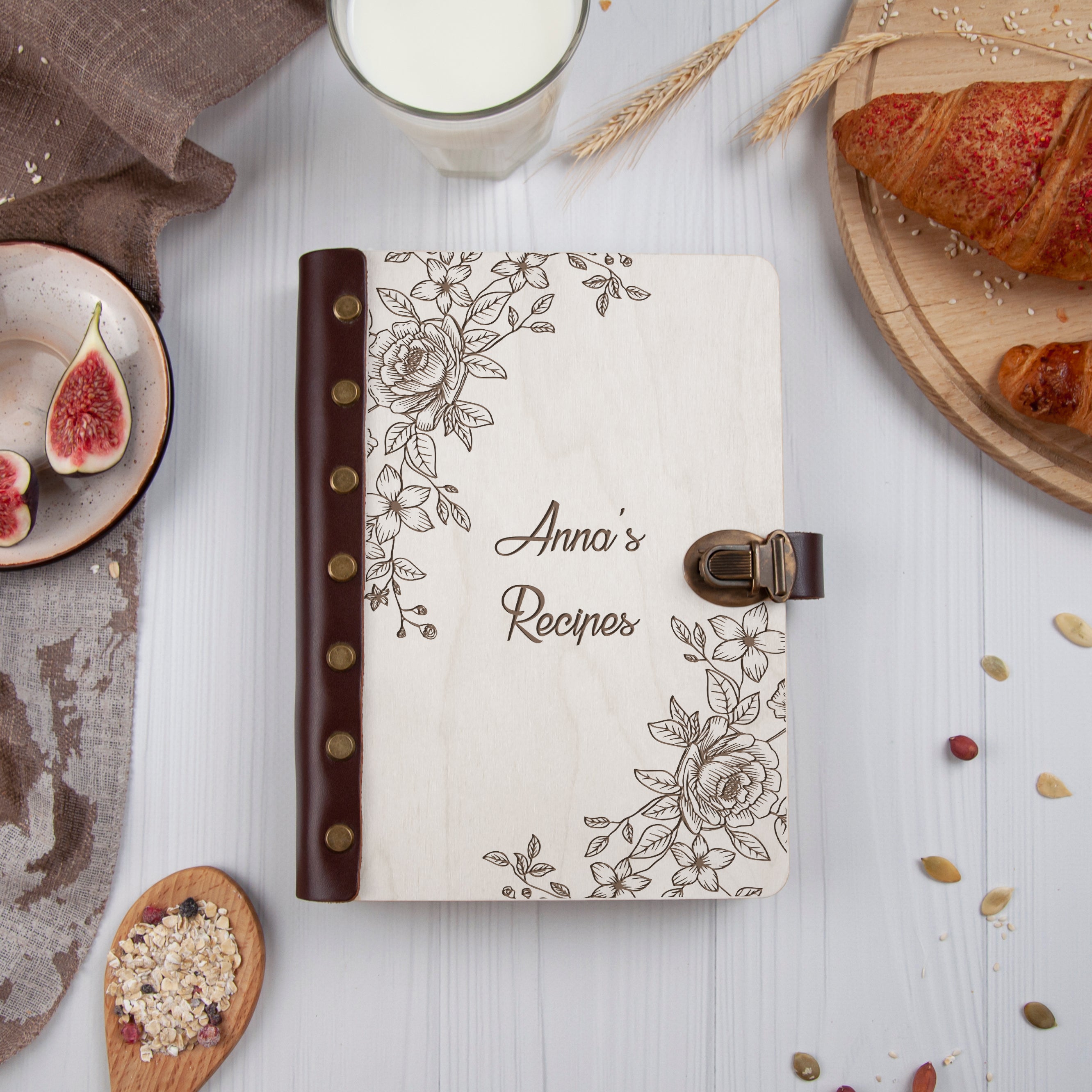 Engraved Wooden Recipe Book - Birthday Gifts for Daughter
