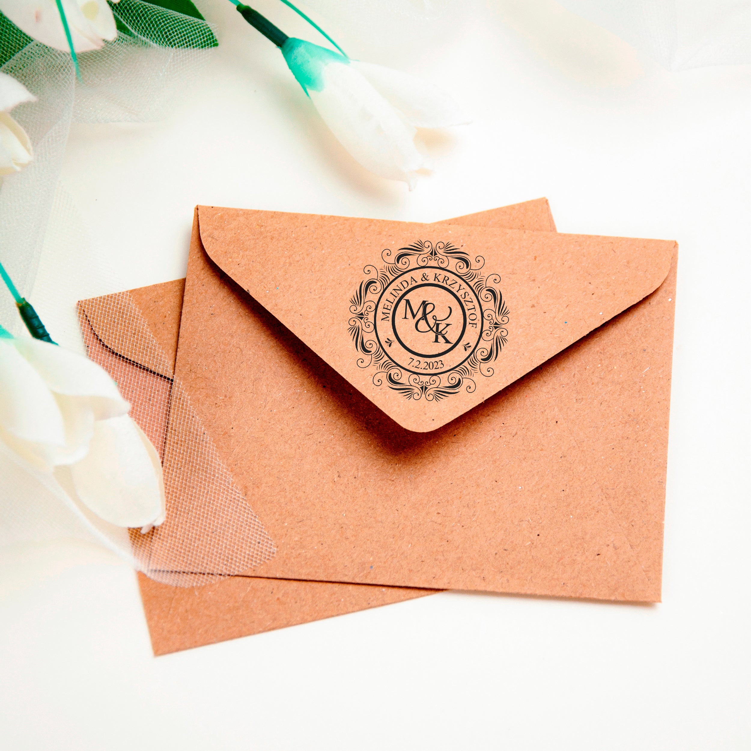 Custom Stamps for Wedding Invites with Monogram